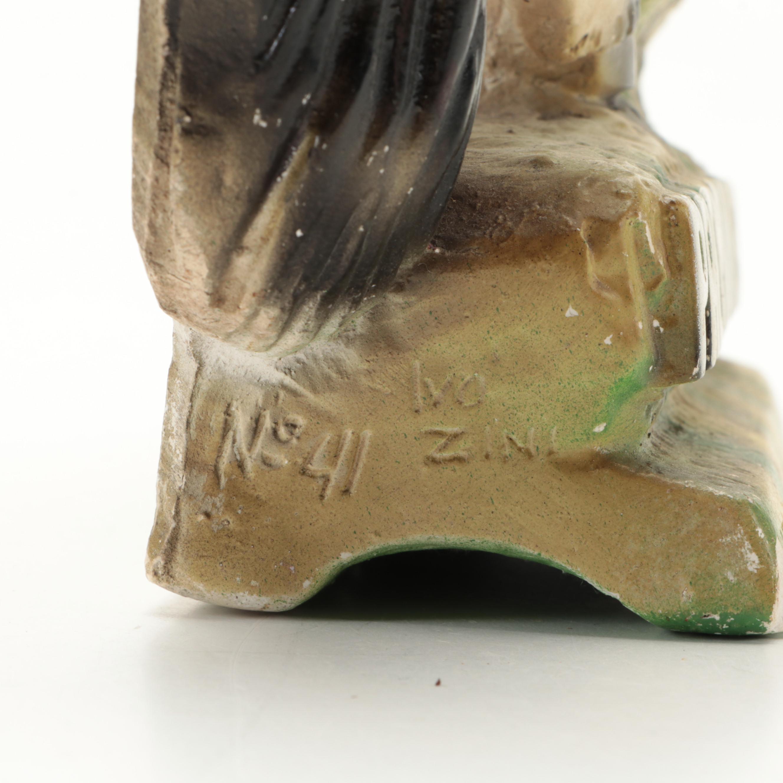 Rolling Rock Premium Beer Chalkware Horse Figurine, Mid to Late 20th Century