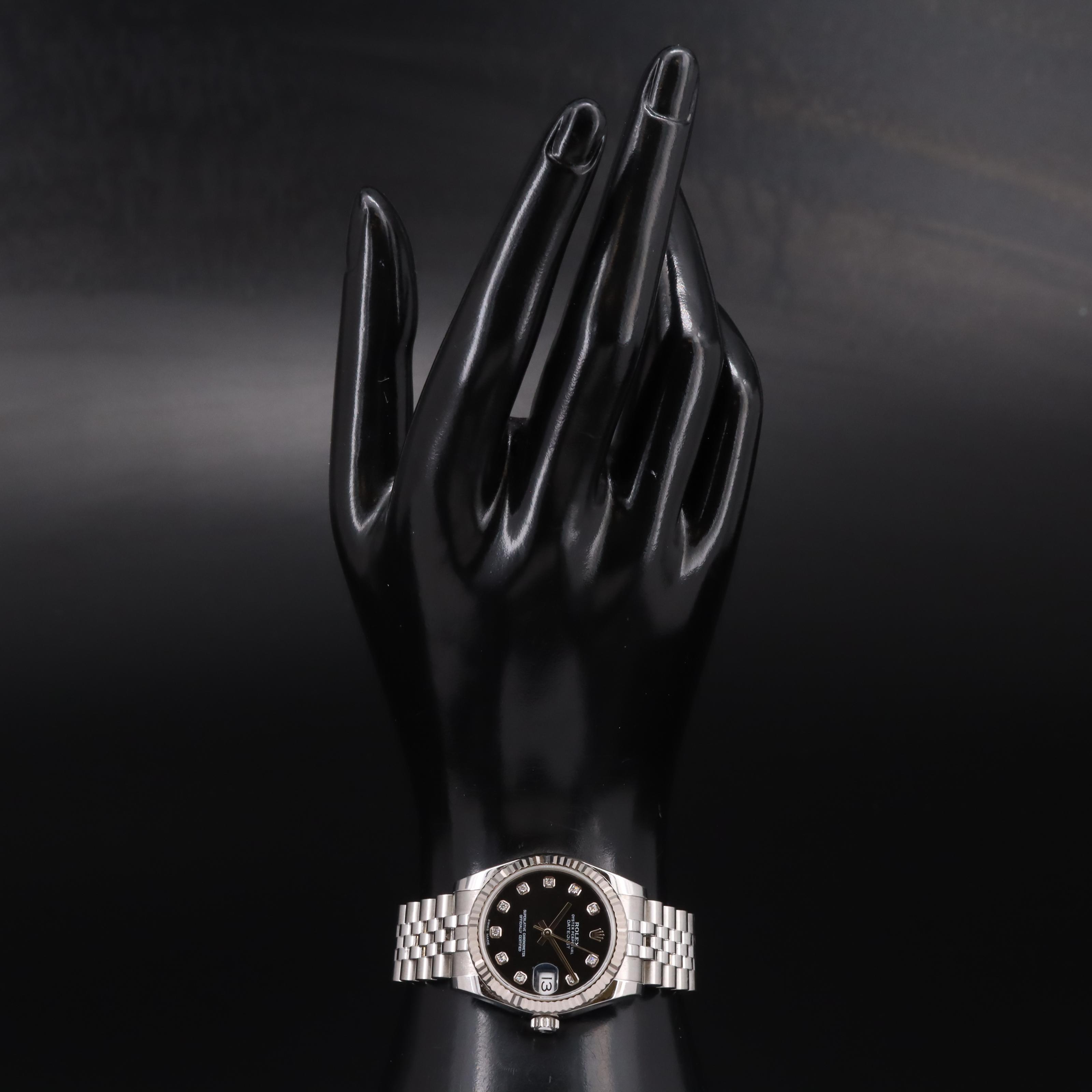 Rolex Datejust 18K and Stainless Steel Diamond Factory Dial Watch