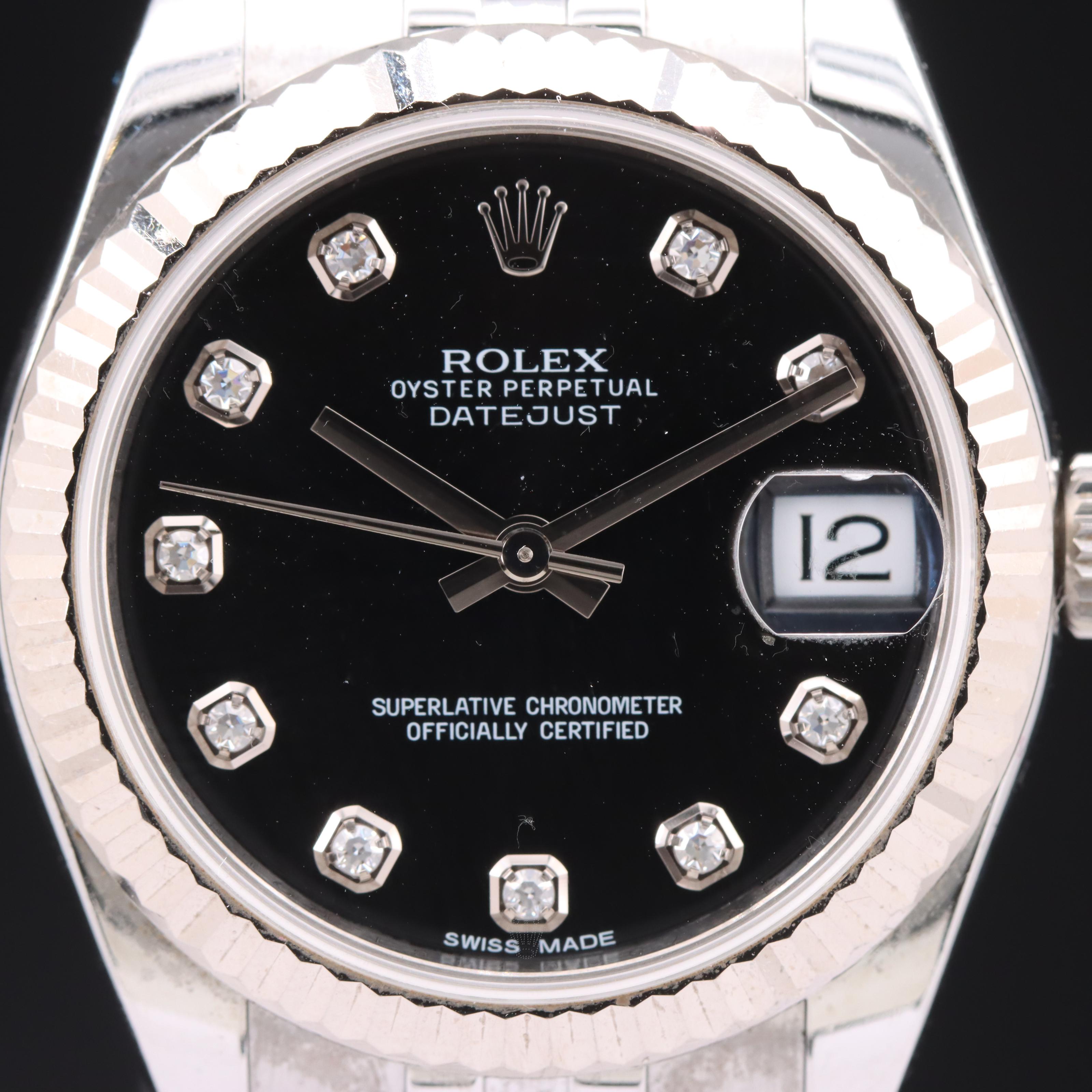 Rolex Datejust 18K and Stainless Steel Diamond Factory Dial Watch