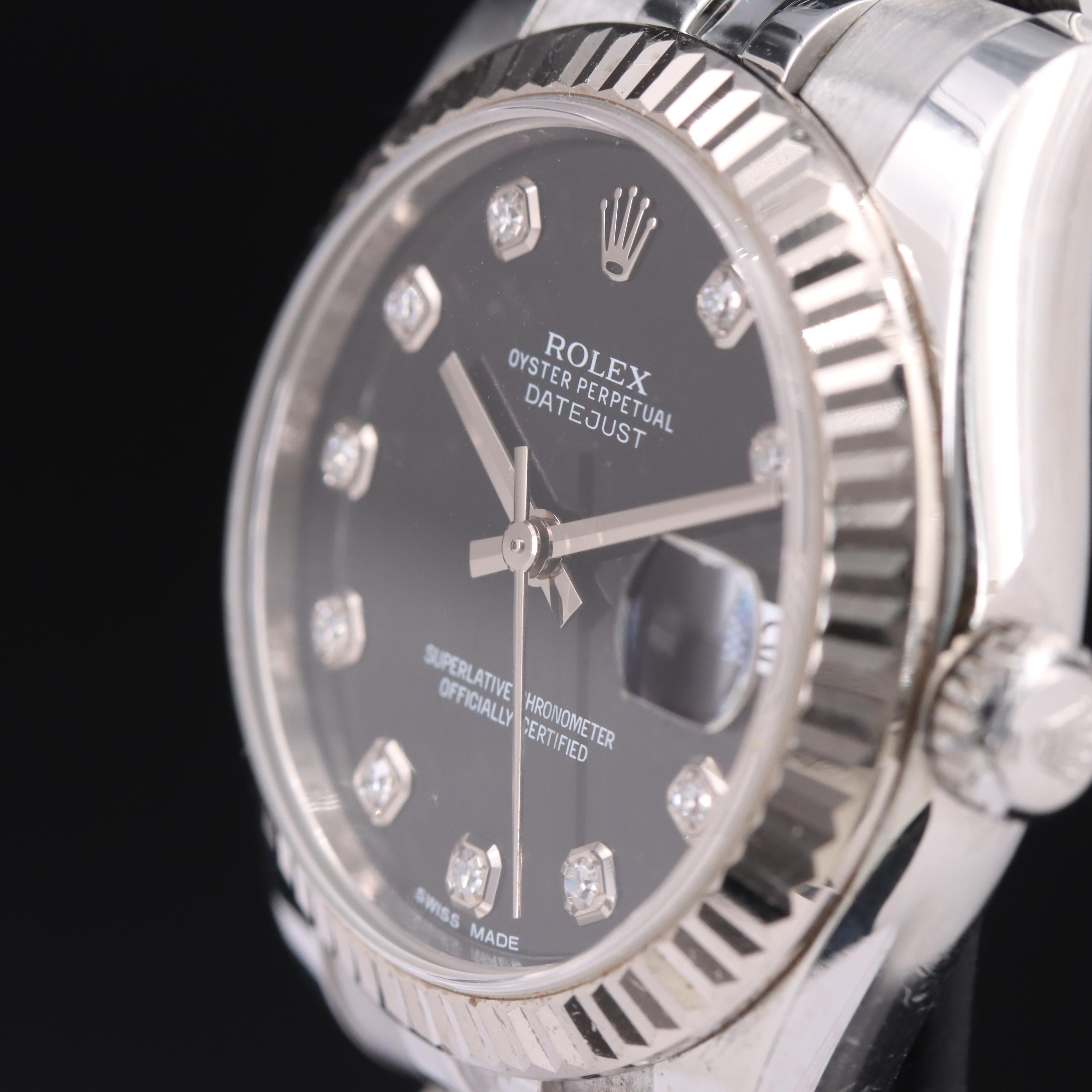 Rolex Datejust 18K and Stainless Steel Diamond Factory Dial Watch