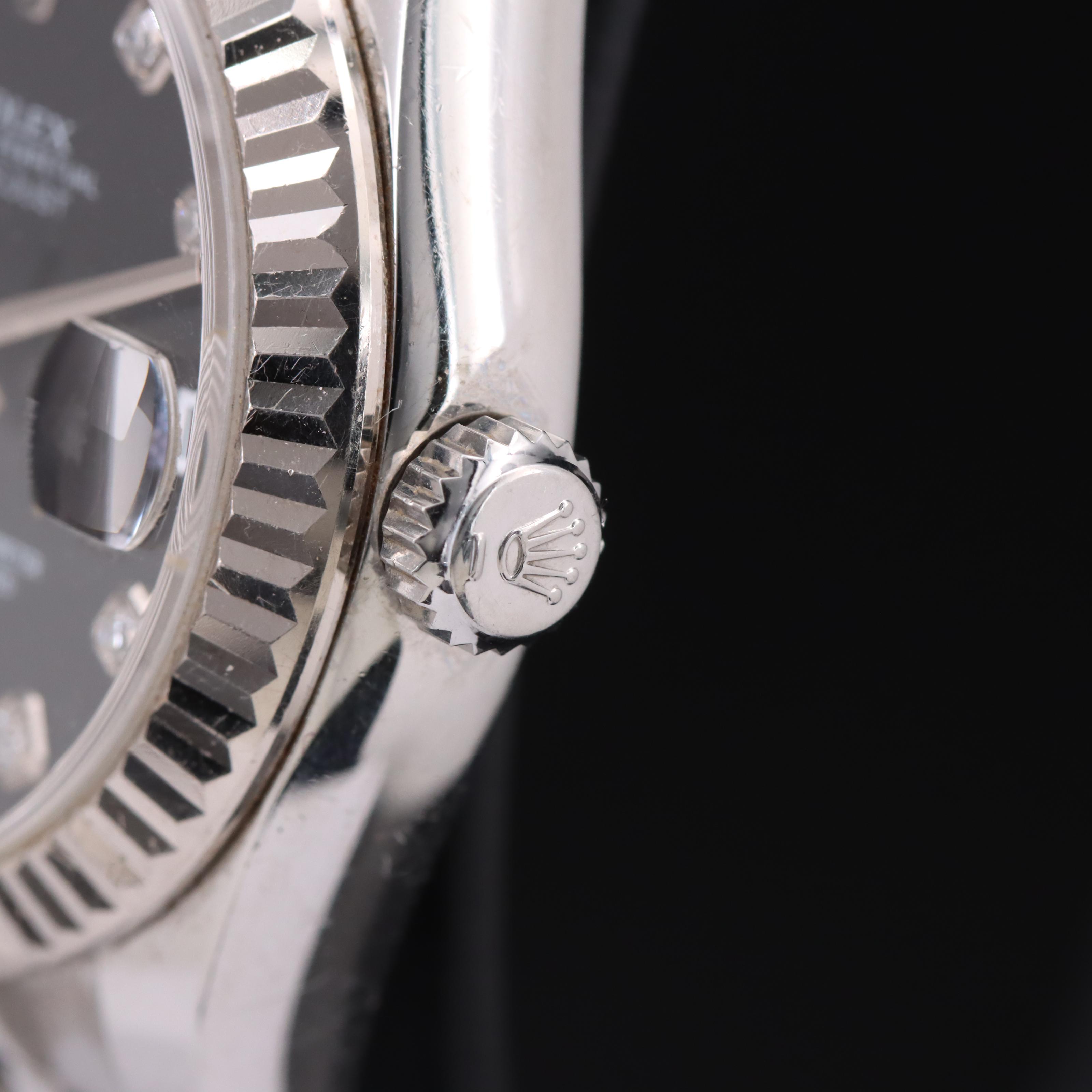 Rolex Datejust 18K and Stainless Steel Diamond Factory Dial Watch