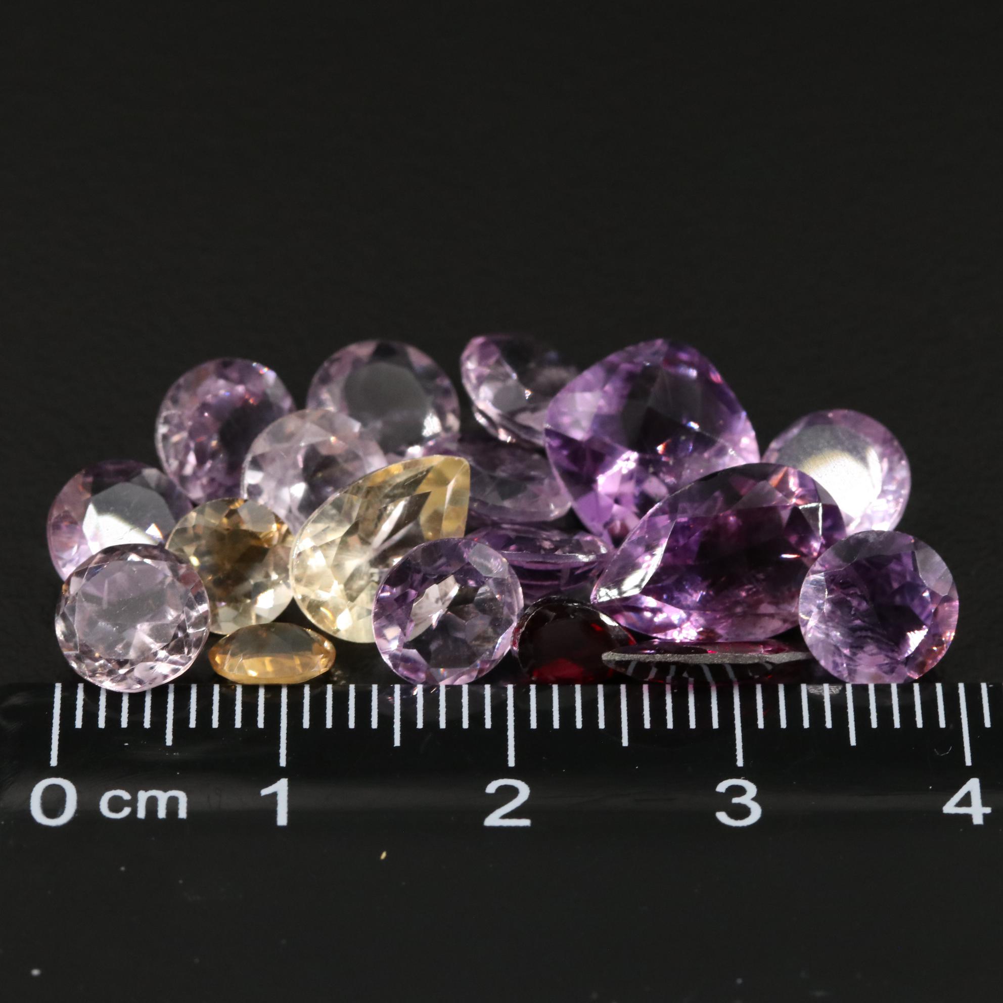 Loose 21.53 CTW Amethyst, Citrine and Garnet