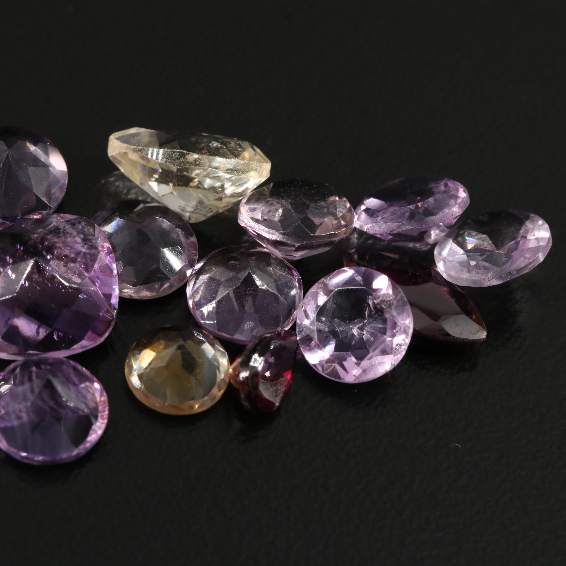 Loose 21.53 CTW Amethyst, Citrine and Garnet