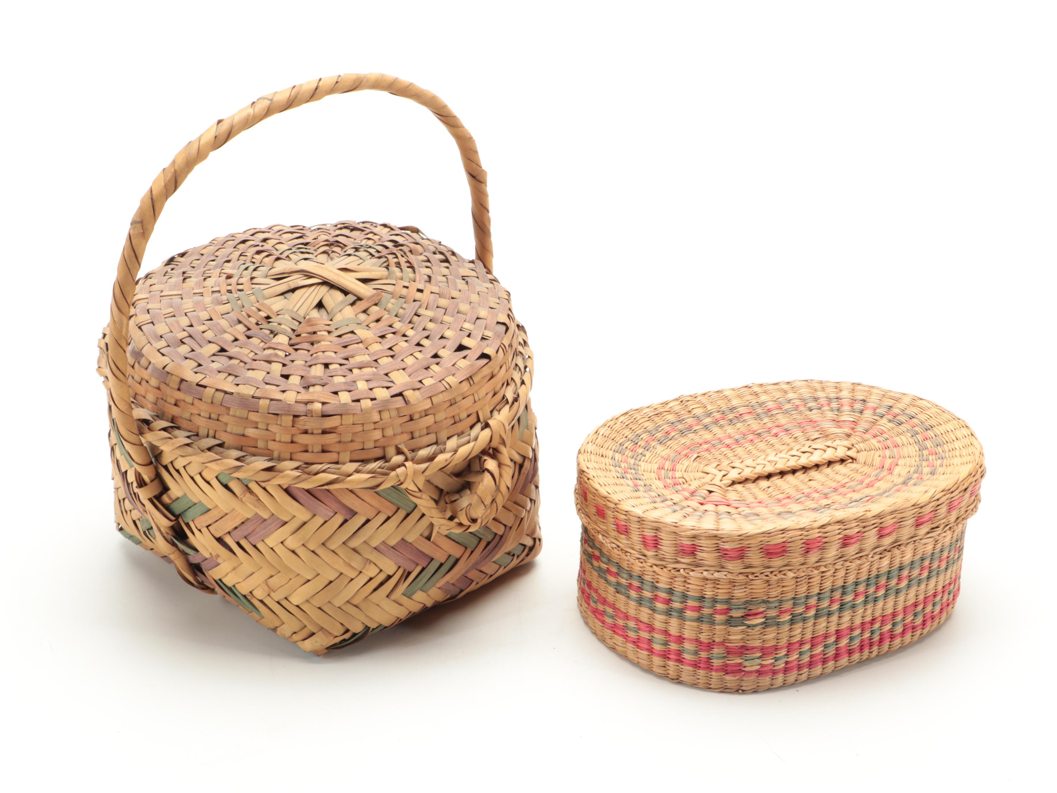 Handmade Woven Baskets, Late 20th Century