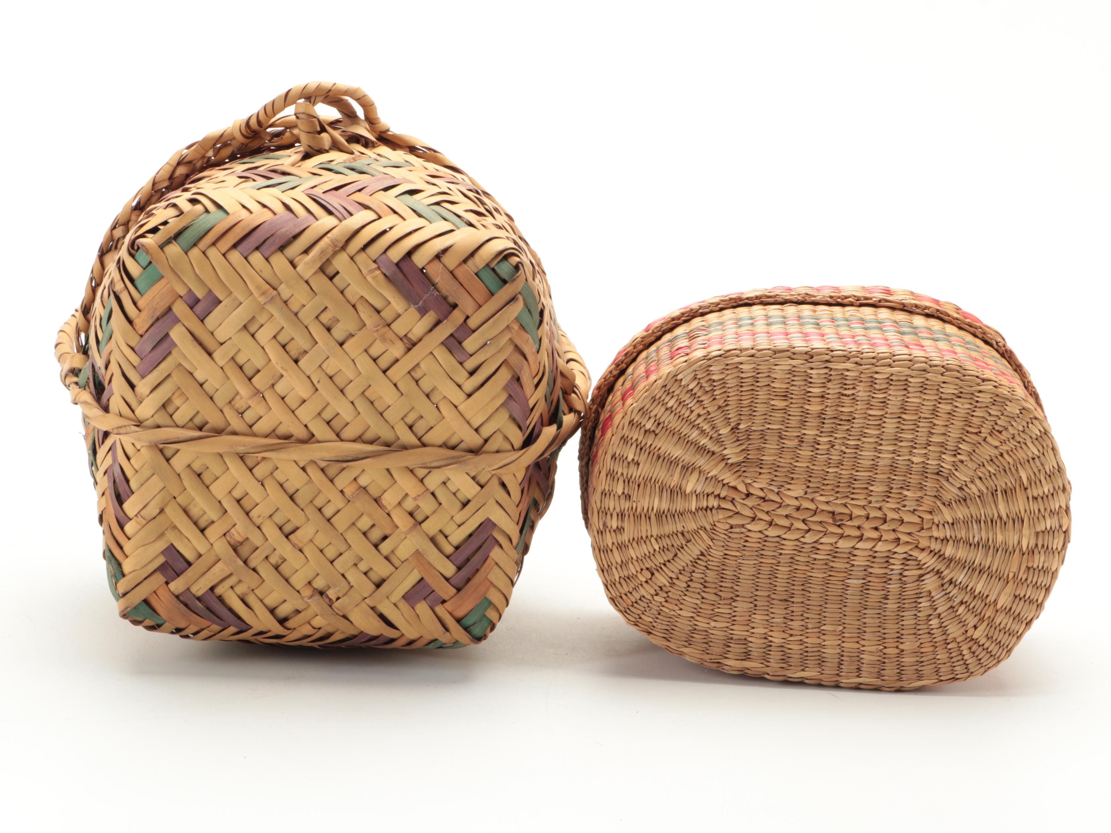Handmade Woven Baskets, Late 20th Century