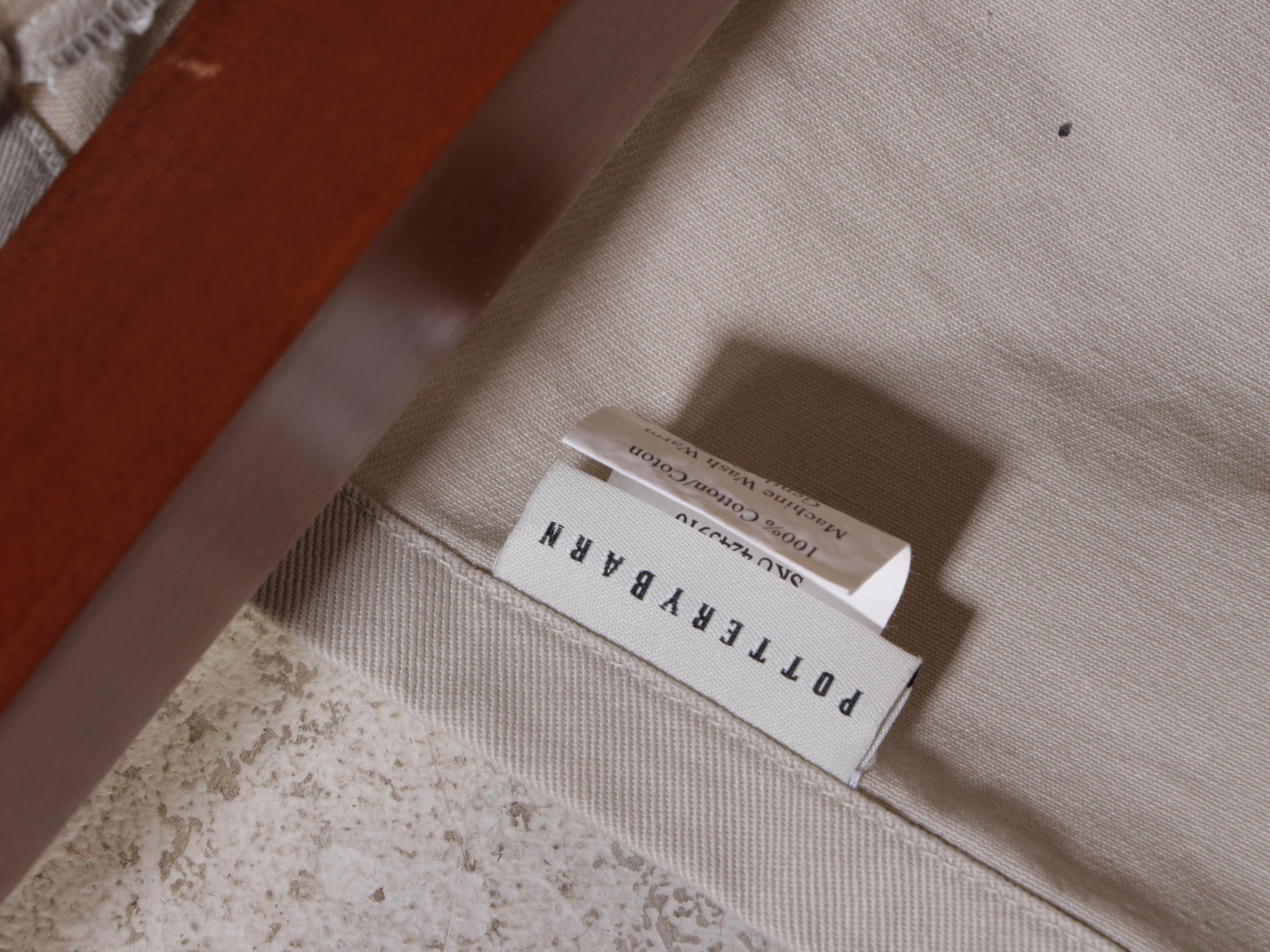 Six Pottery Barn "Megan" Slip-Covered Birch Side Chairs