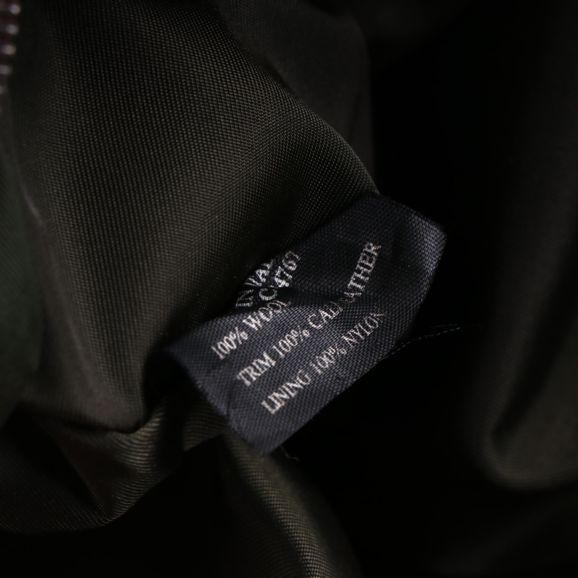 Prada Wool Zip Toiletry/Makeup Case with Leather Trim