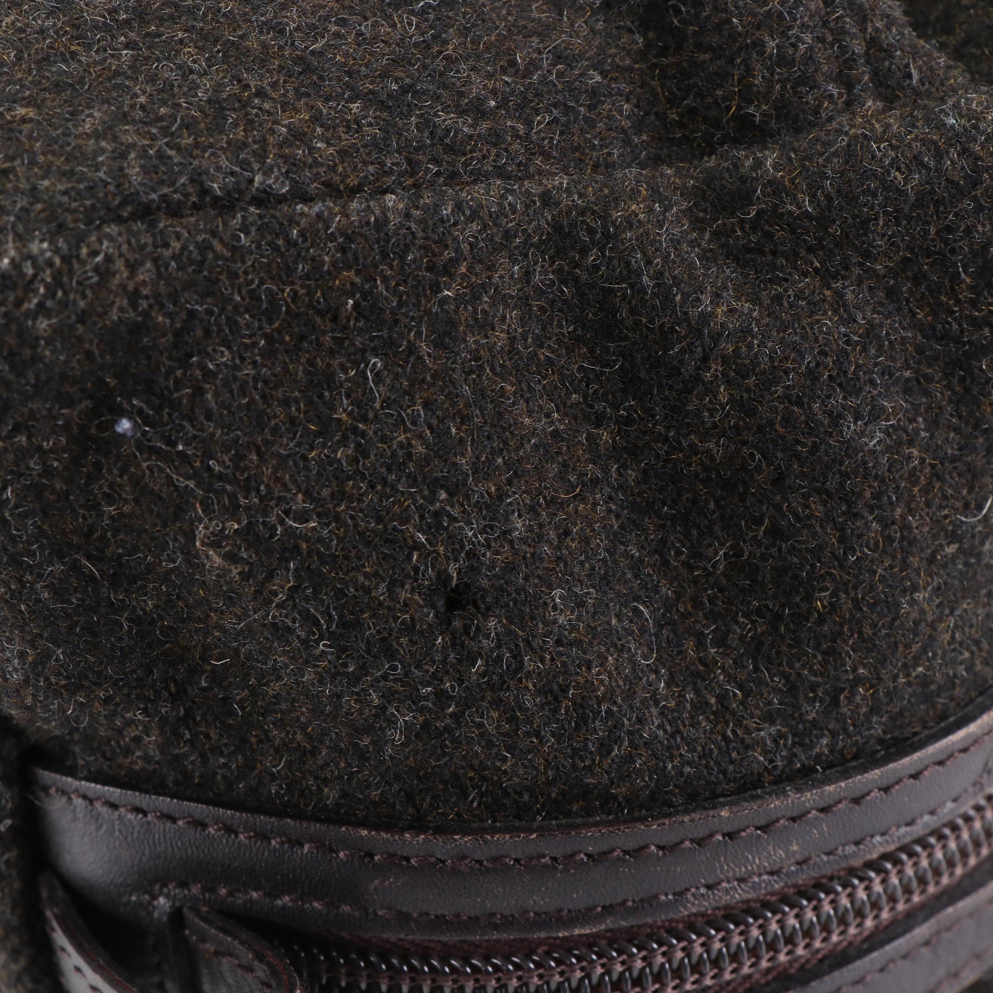 Prada Wool Zip Toiletry/Makeup Case with Leather Trim