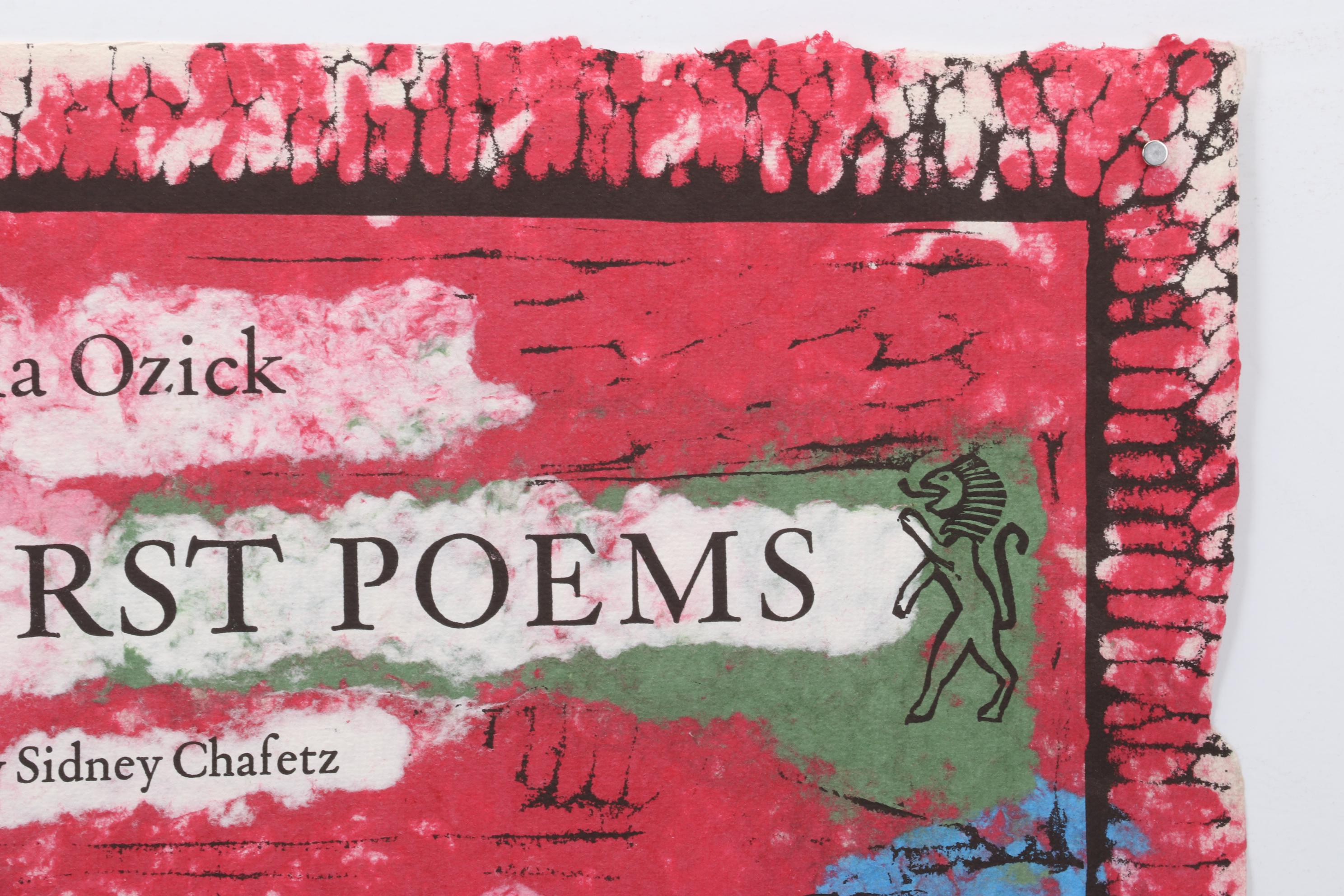 Sidney Chafetz Linocut and Letterpress "Title Page (Epodes: First Poems)," 1992