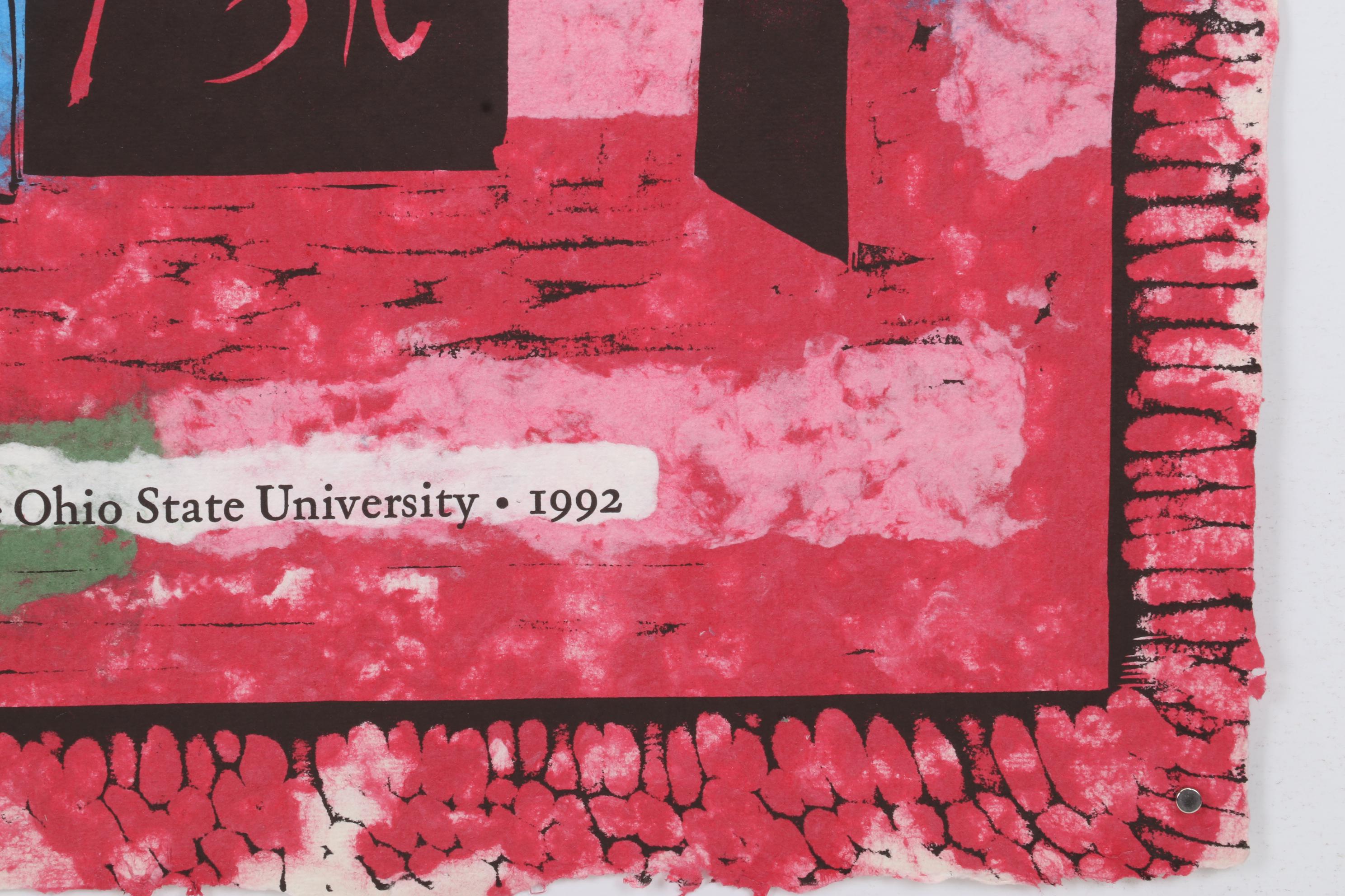 Sidney Chafetz Linocut and Letterpress "Title Page (Epodes: First Poems)," 1992