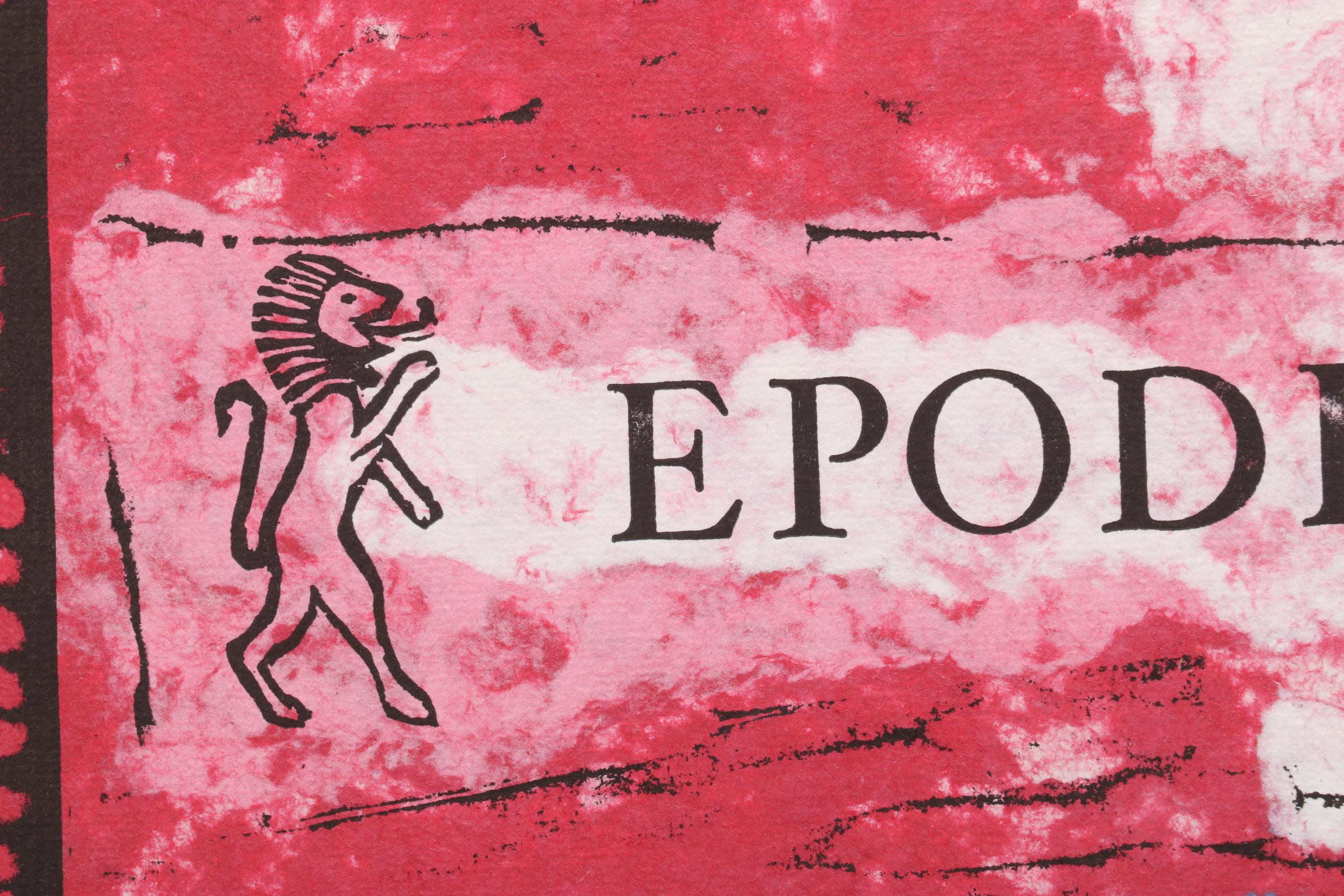 Sidney Chafetz Linocut and Letterpress "Title Page (Epodes: First Poems)," 1992