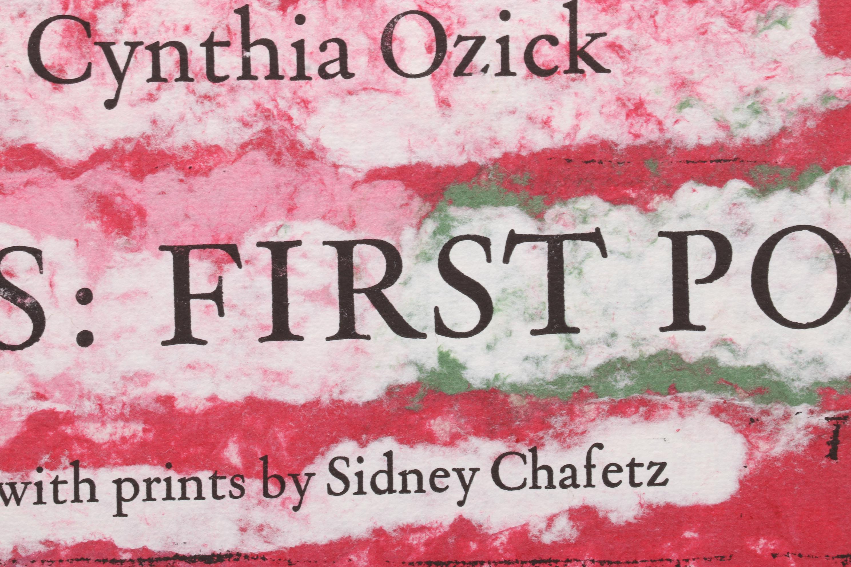 Sidney Chafetz Linocut and Letterpress "Title Page (Epodes: First Poems)," 1992