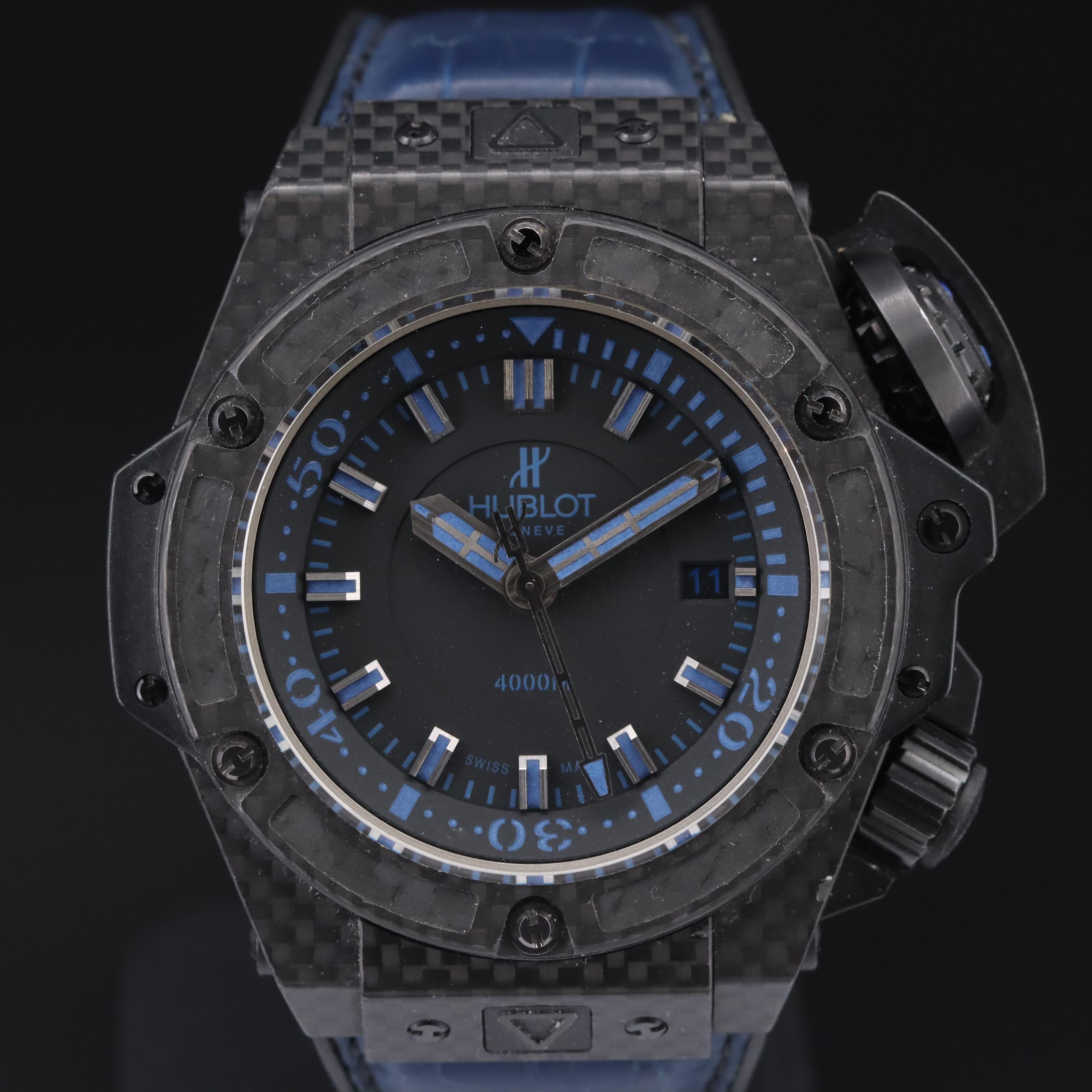 Hublot Big Bang King Power Diver All Black Blue Watch