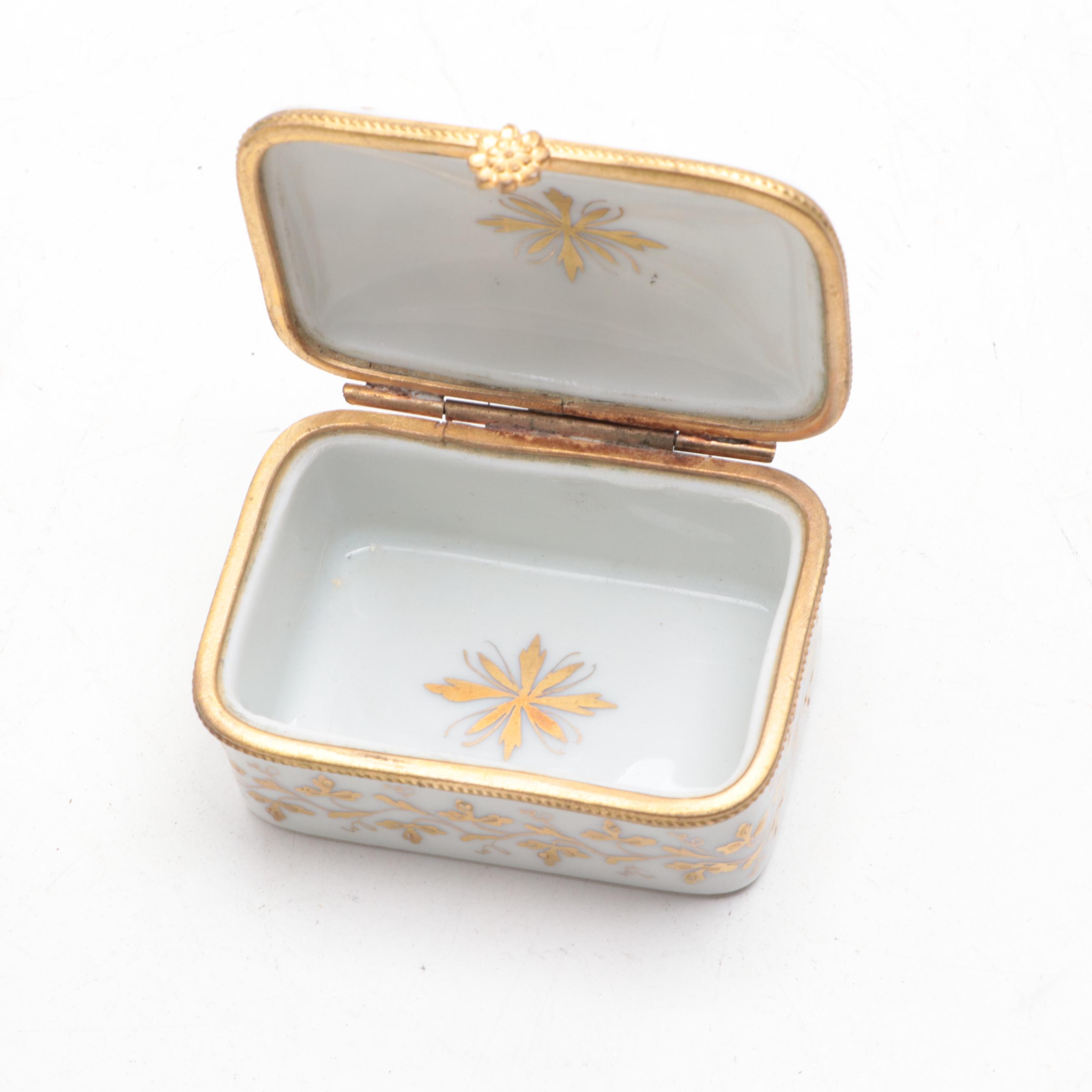 Le Tallec and Other Limoges Porcelain Boxes with Swarovski Crystal Golf Clubs