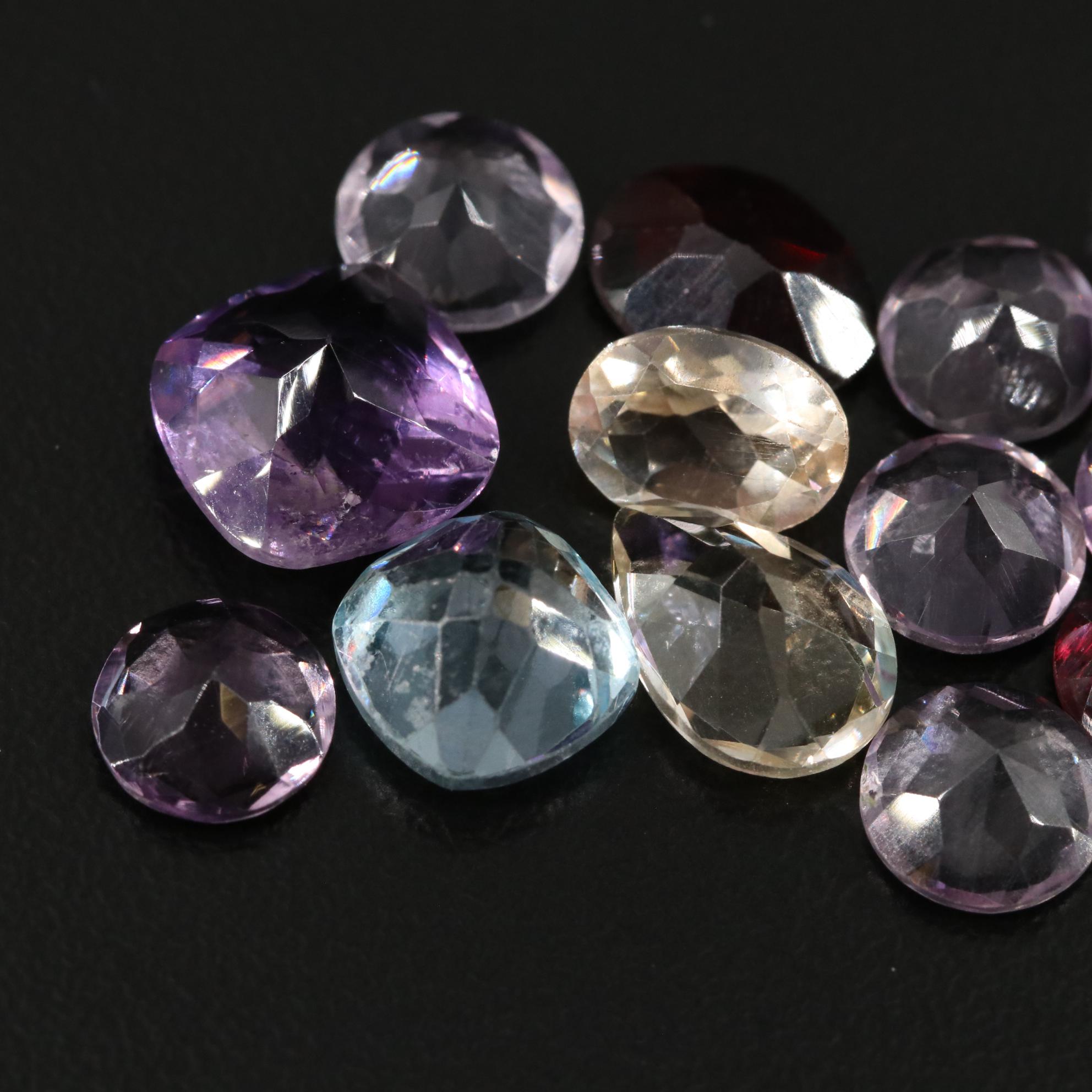 Loose 25.73 CTW Amethyst, Citrine and Garnet  Lot