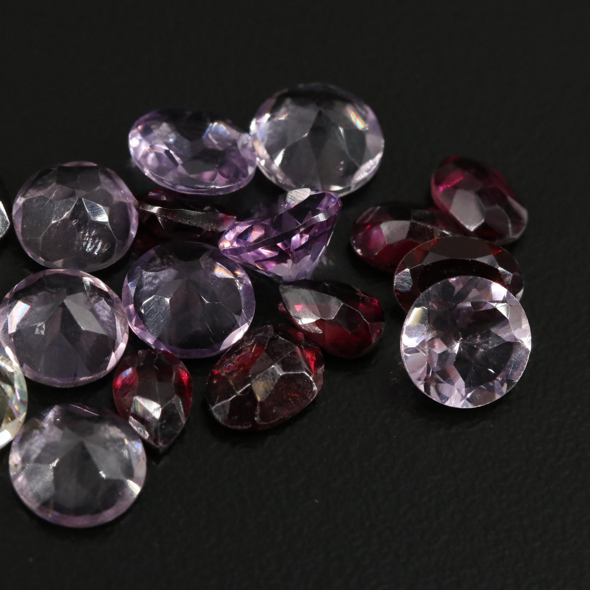 Loose 25.73 CTW Amethyst, Citrine and Garnet  Lot