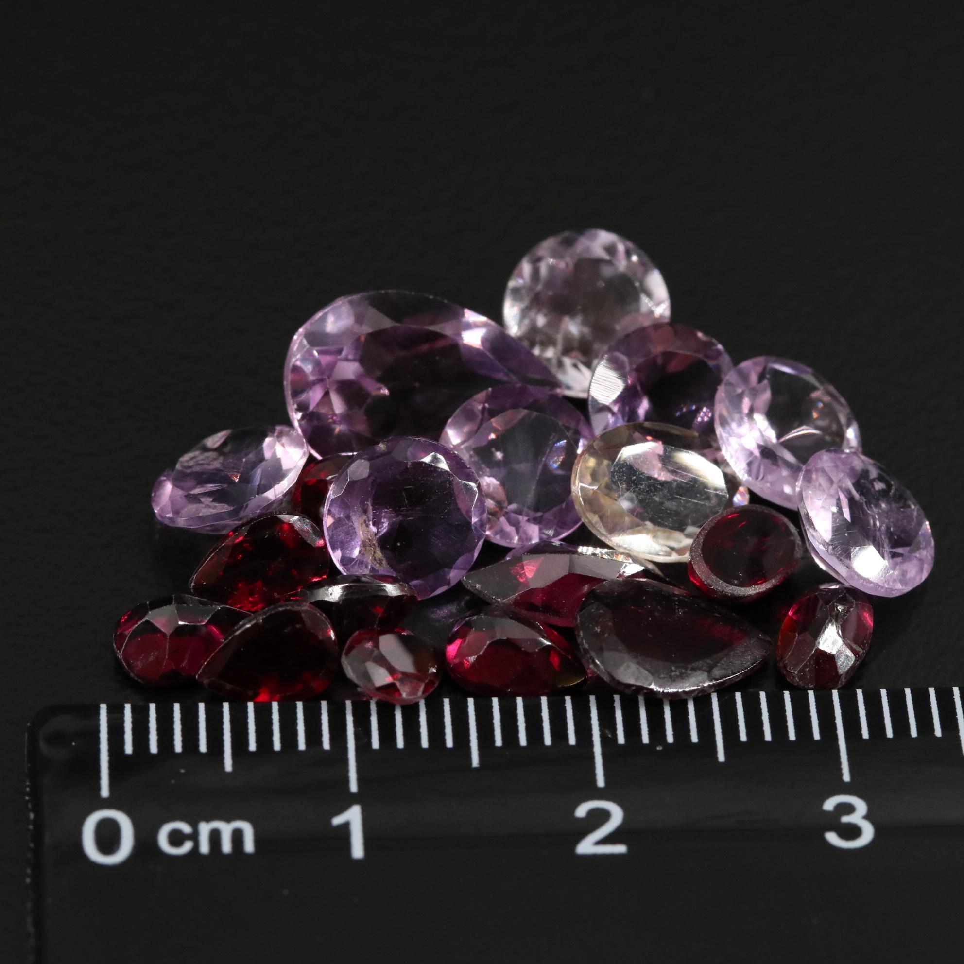 Loose 18.26 CTW Amethyst, Citrine and Garnet Lot