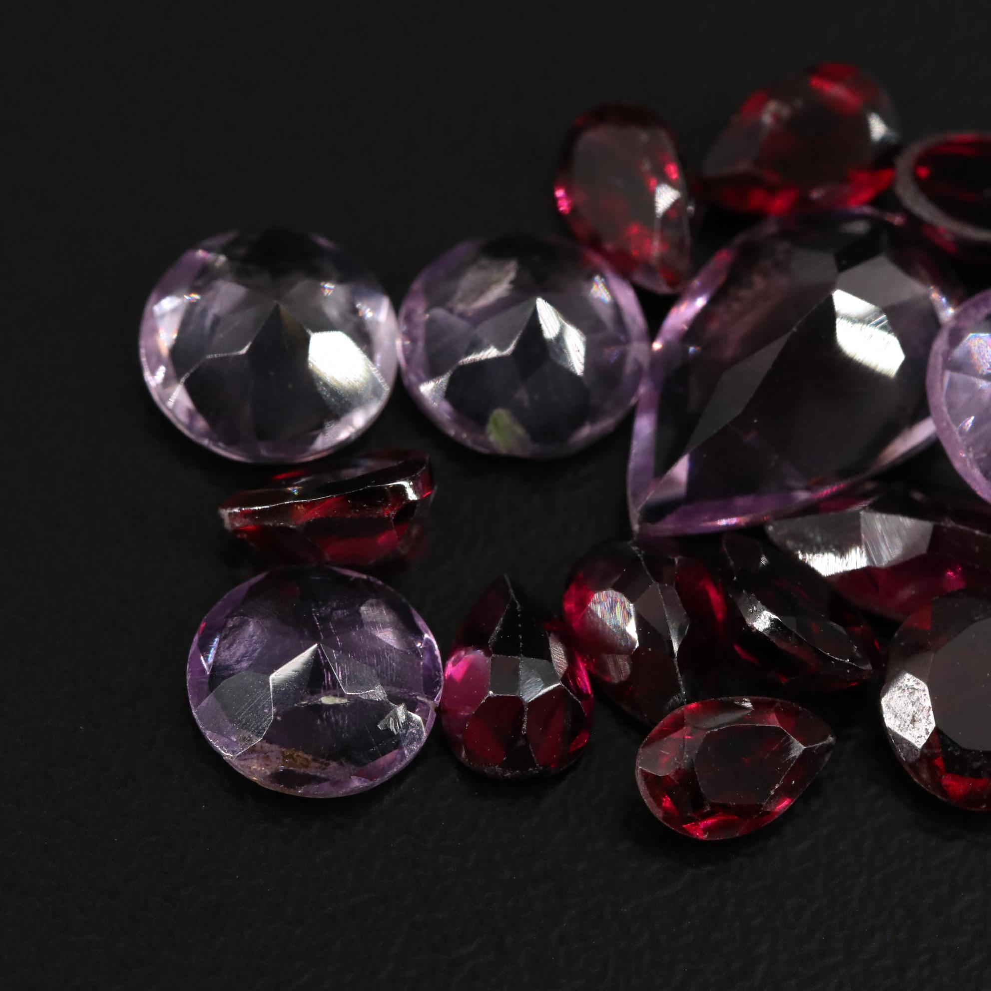 Loose 18.26 CTW Amethyst, Citrine and Garnet Lot