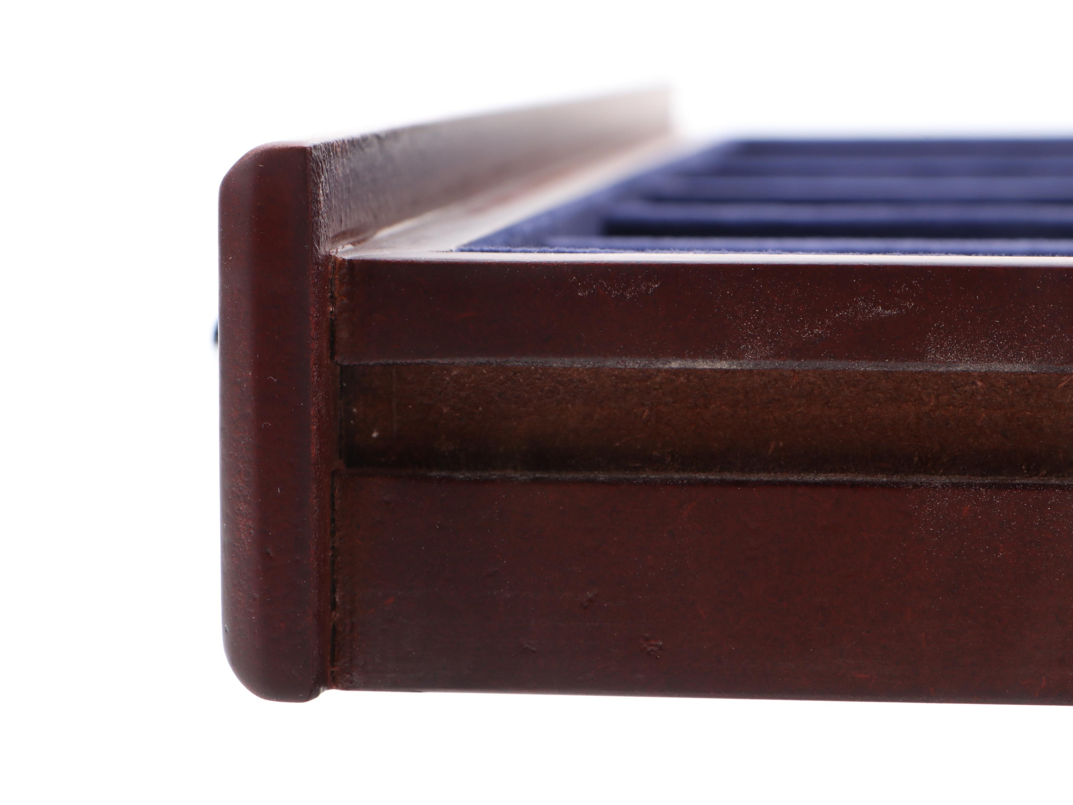 Jere Mahogany Finish Three-Drawer Jewelry Box