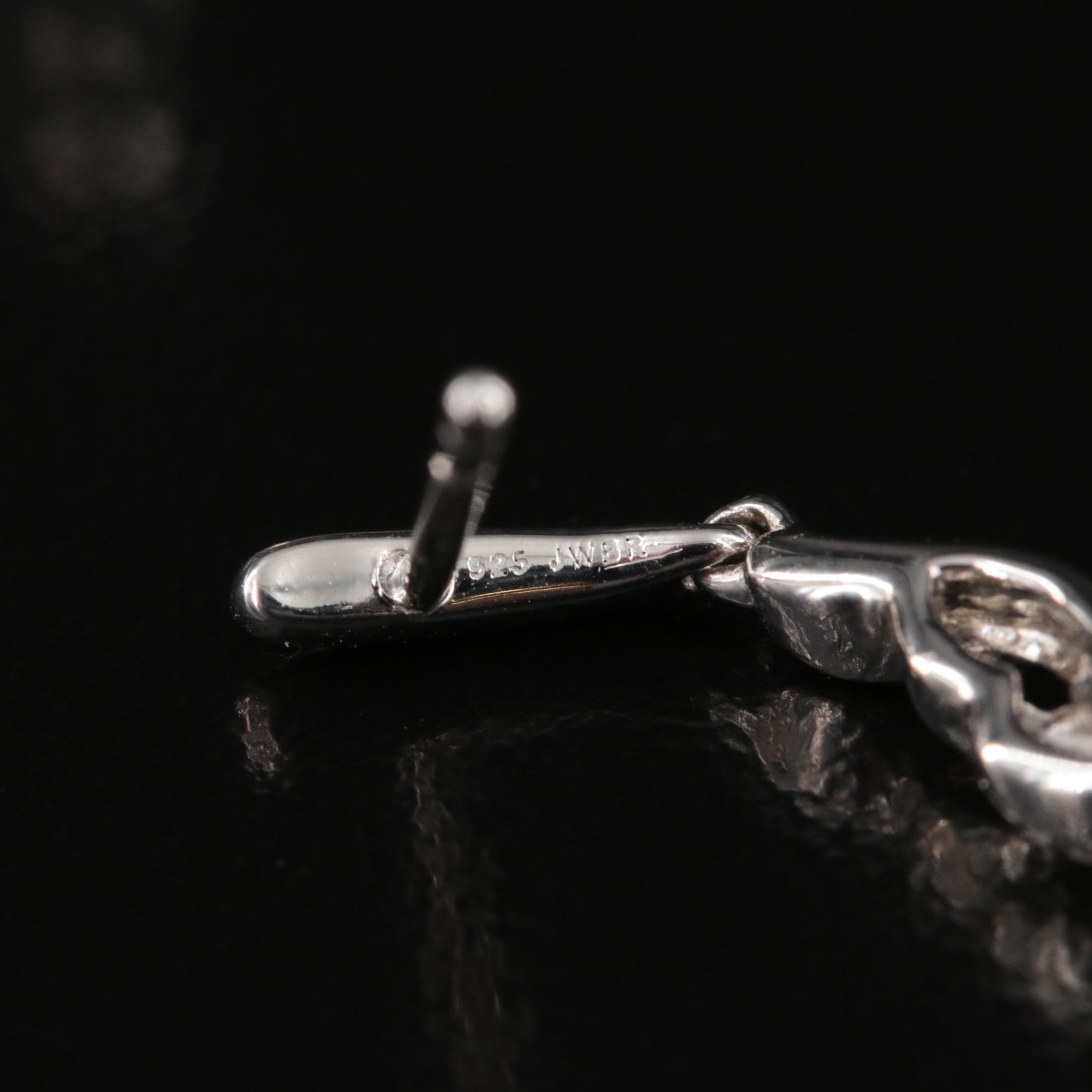 Sterling Diamond Scroll Earrings