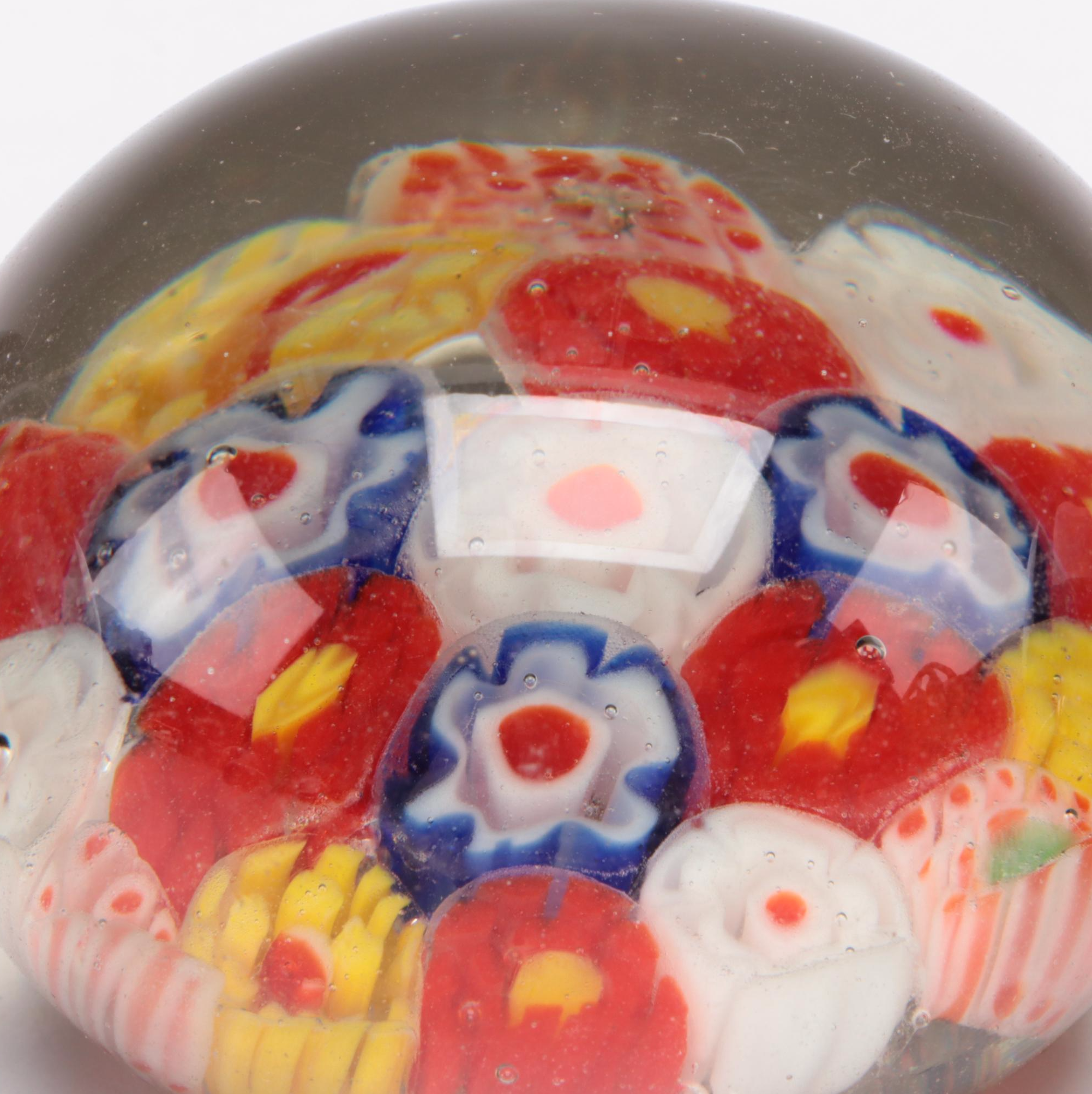 Millefiori, Confetti, Controlled Bubble and Swirl Glass Paperweights