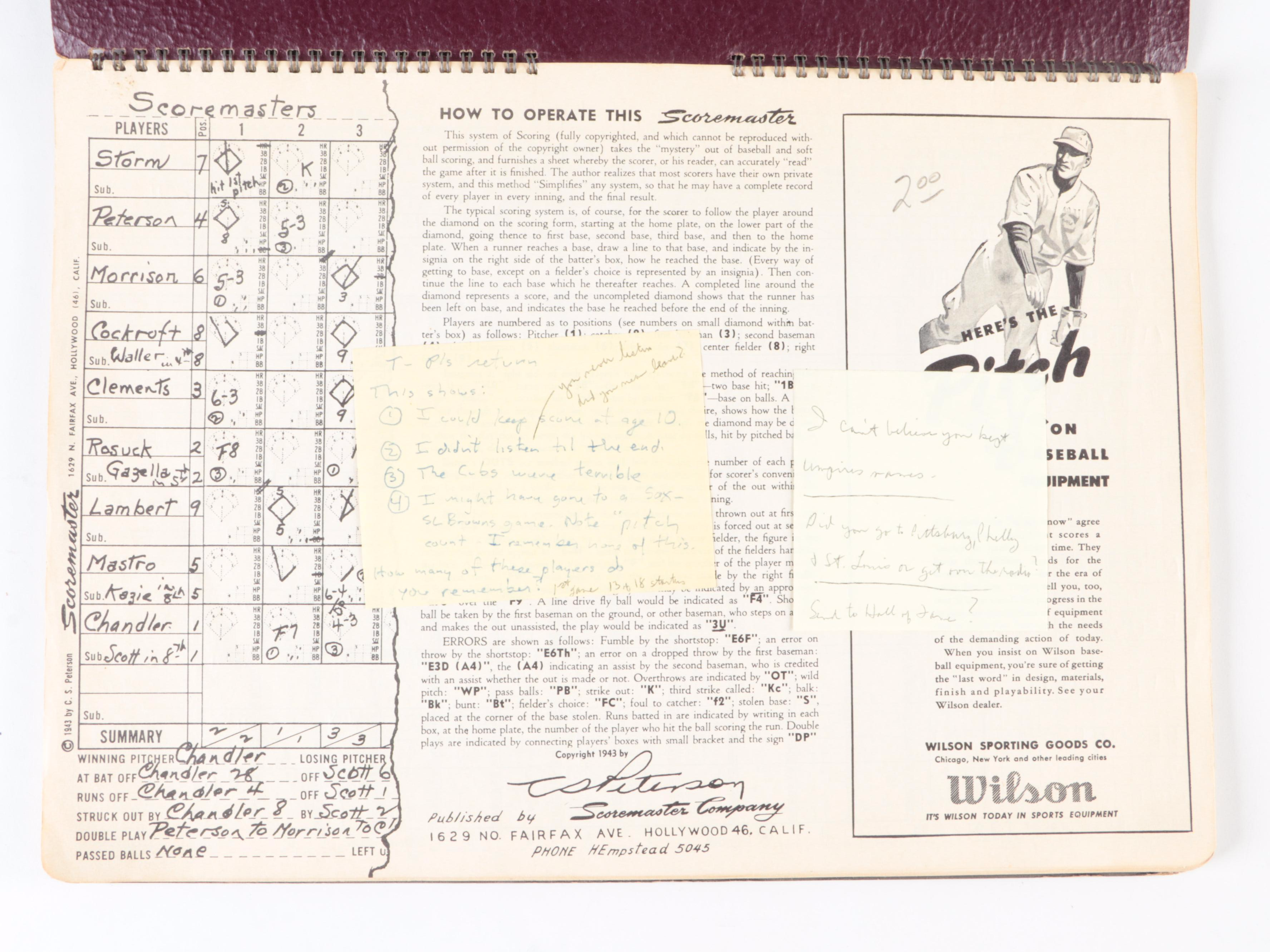 Chicago Cubs Official Programs with Personalized Scorebook, Banks, Musial, 1950s