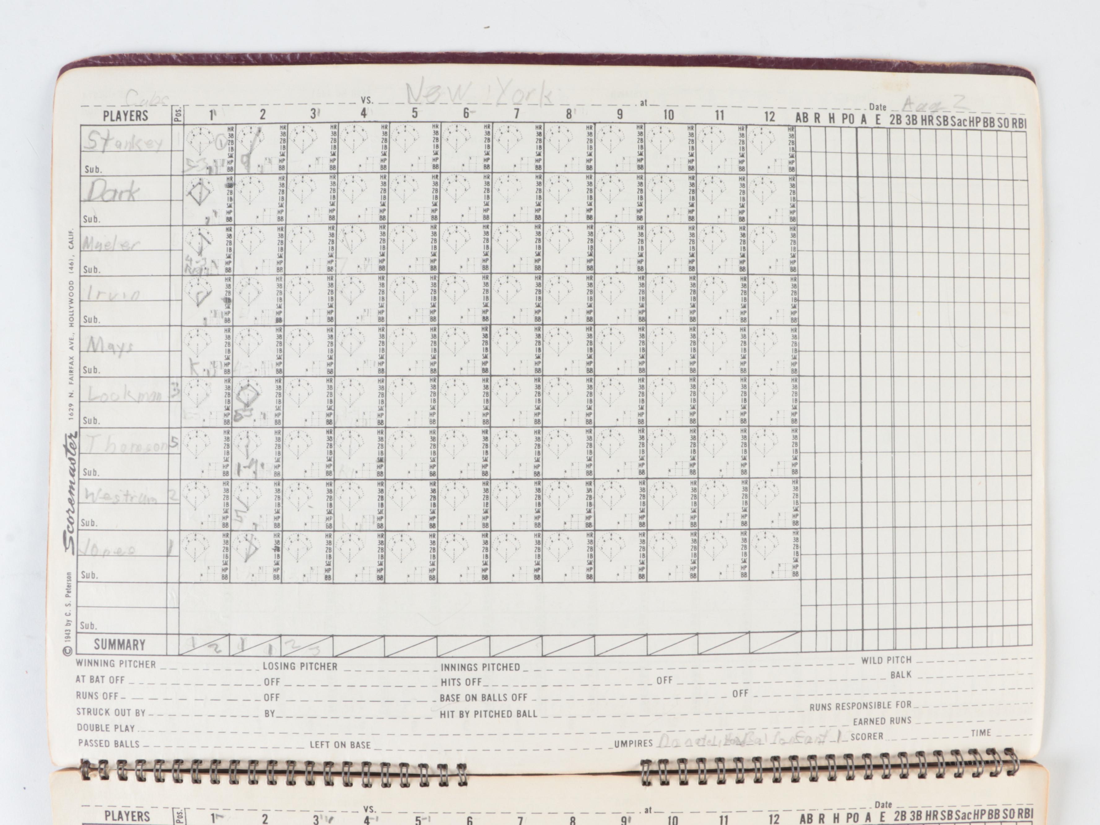 Chicago Cubs Official Programs with Personalized Scorebook, Banks, Musial, 1950s