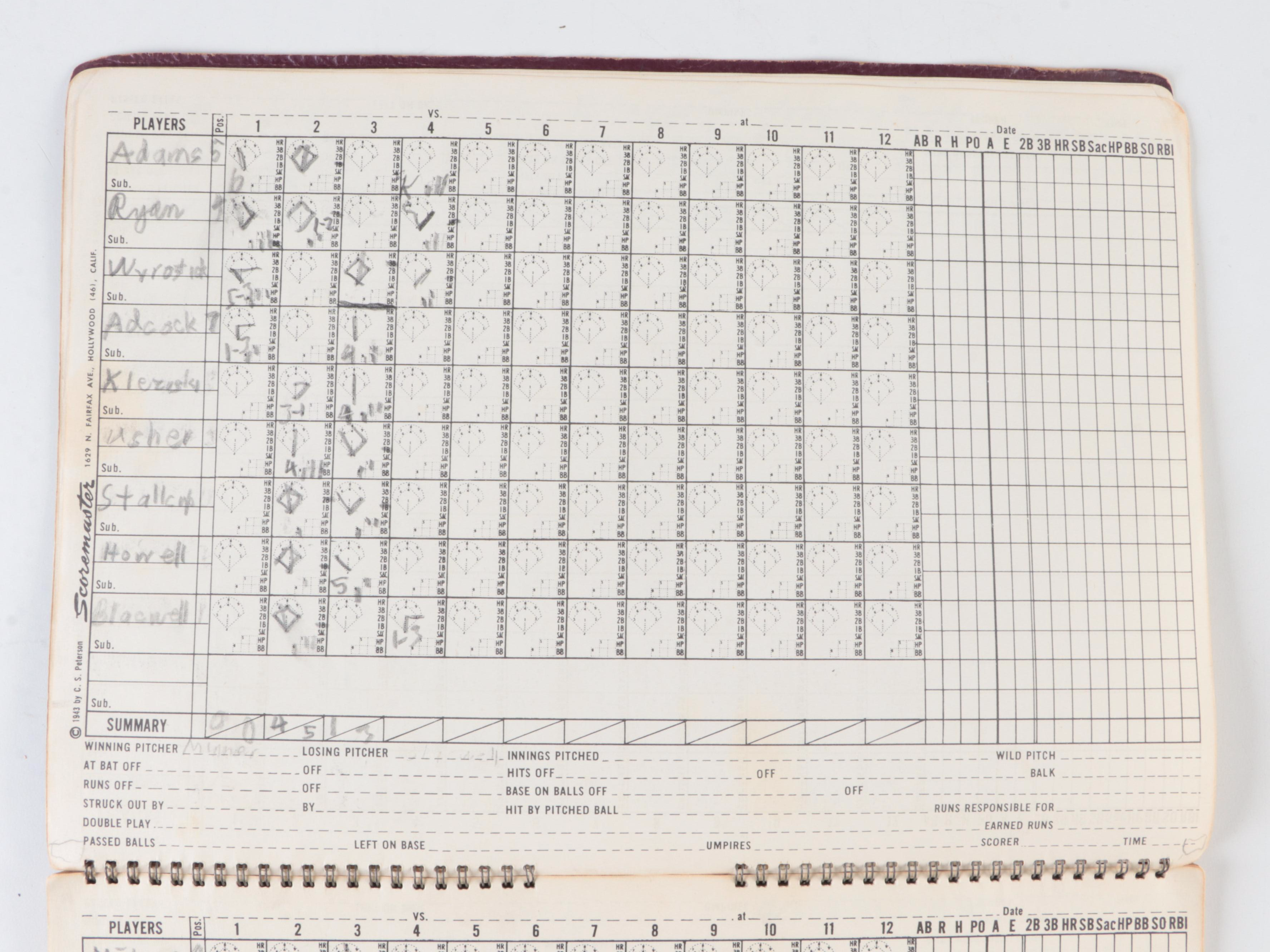 Chicago Cubs Official Programs with Personalized Scorebook, Banks, Musial, 1950s