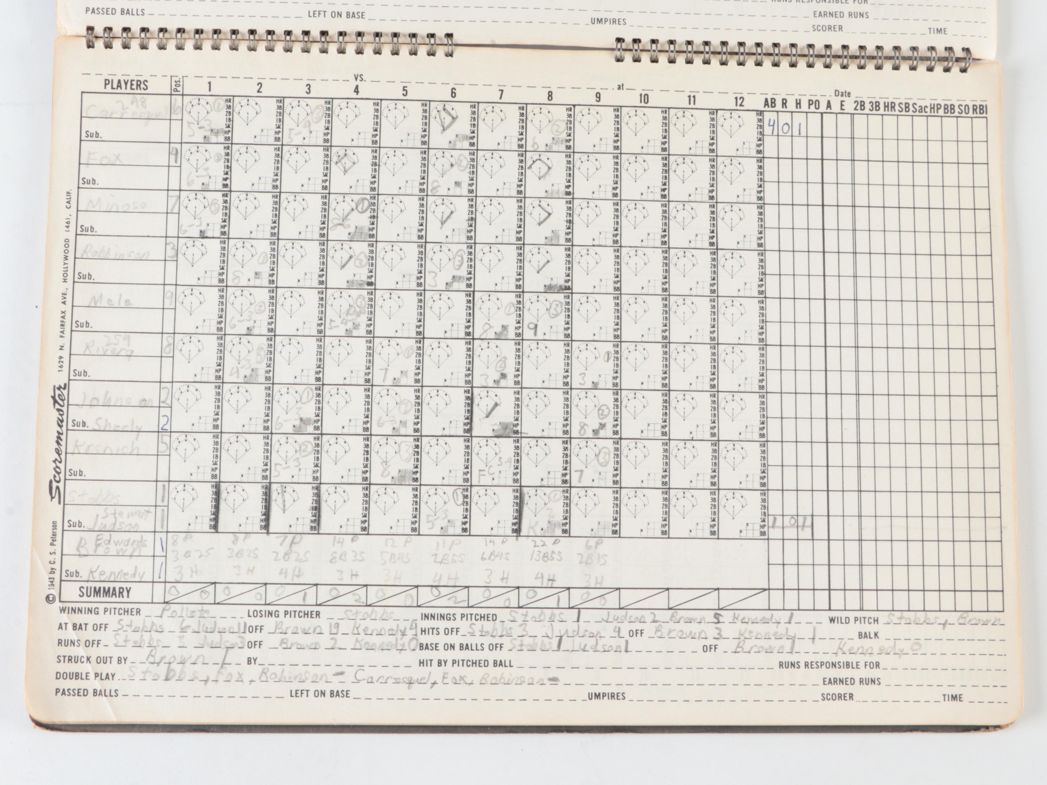 Chicago Cubs Official Programs with Personalized Scorebook, Banks, Musial, 1950s