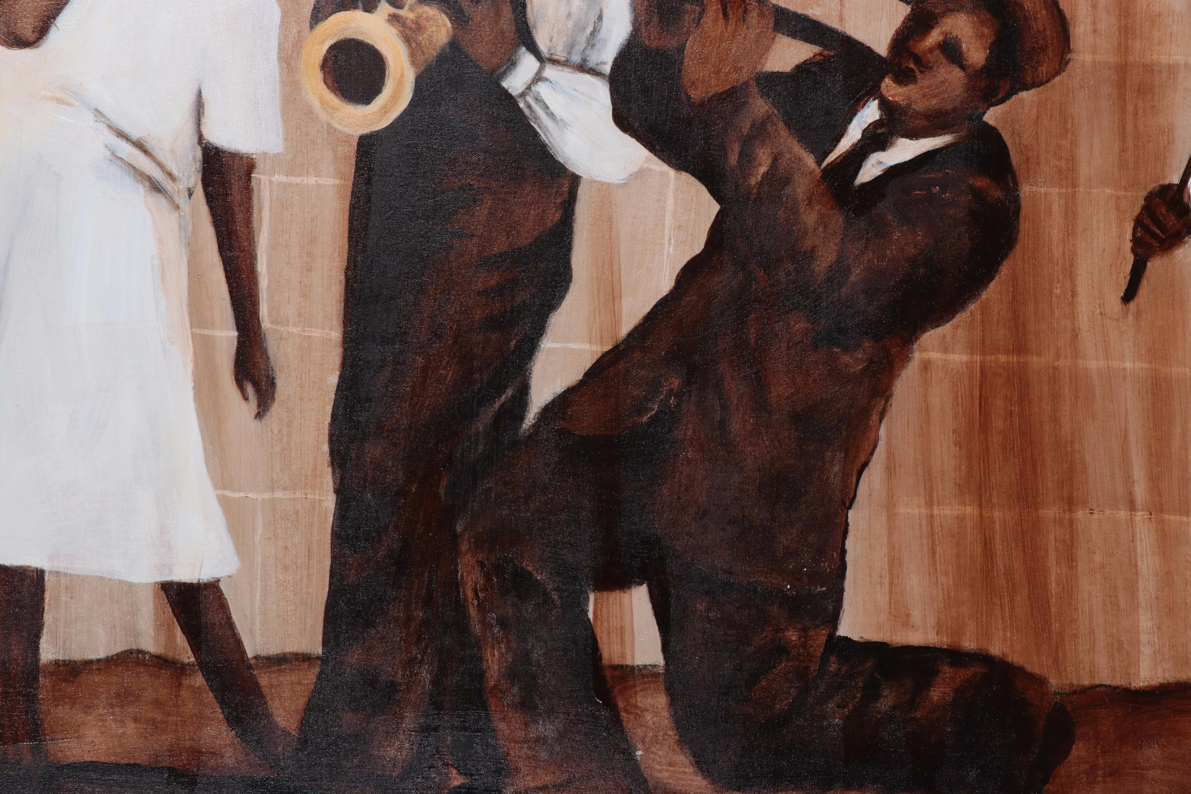 Molly Dee Large Scale Acrylic Painting "King Charles - 1921," Late 20th Century