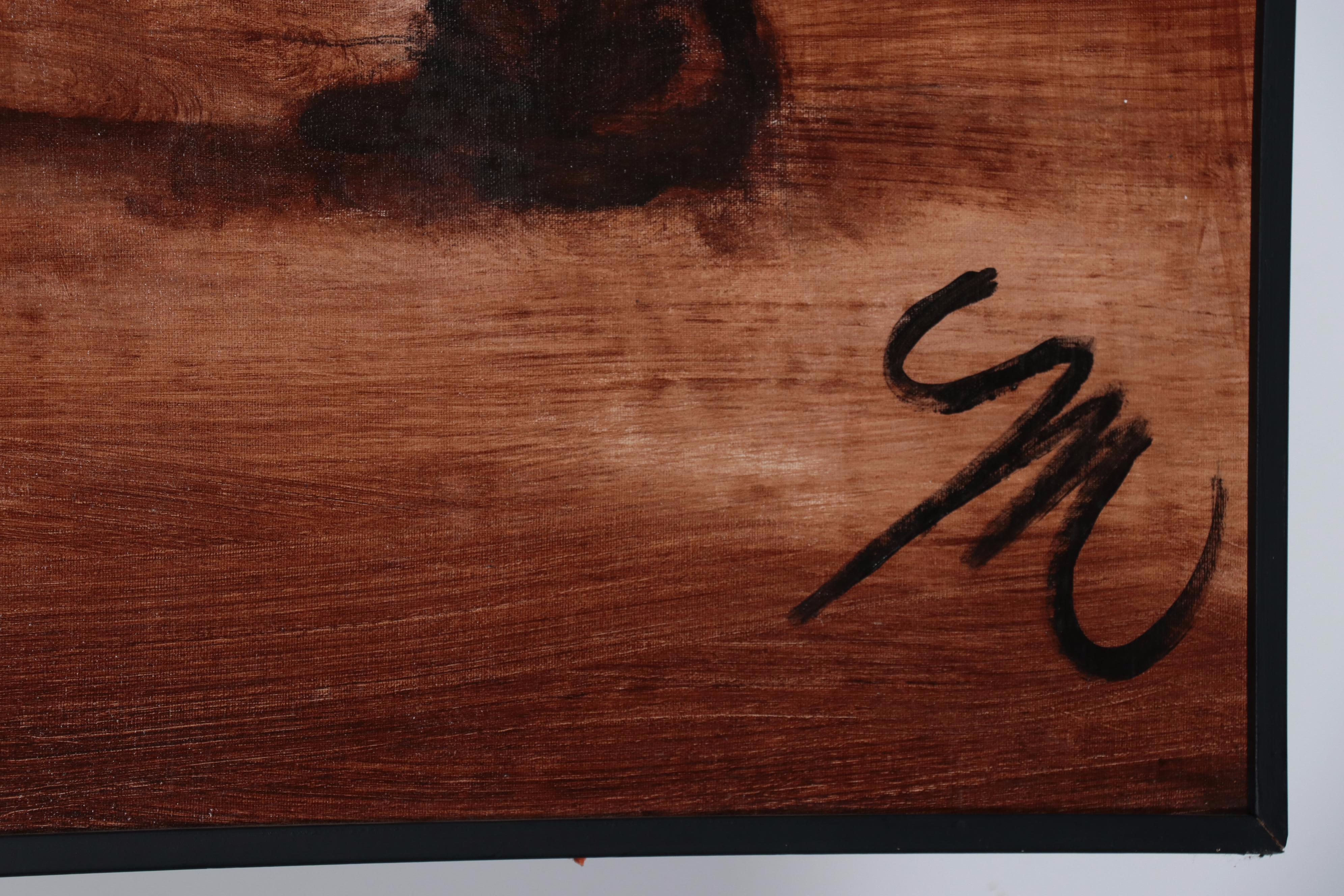 Molly Dee Large Scale Acrylic Painting "King Charles - 1921," Late 20th Century