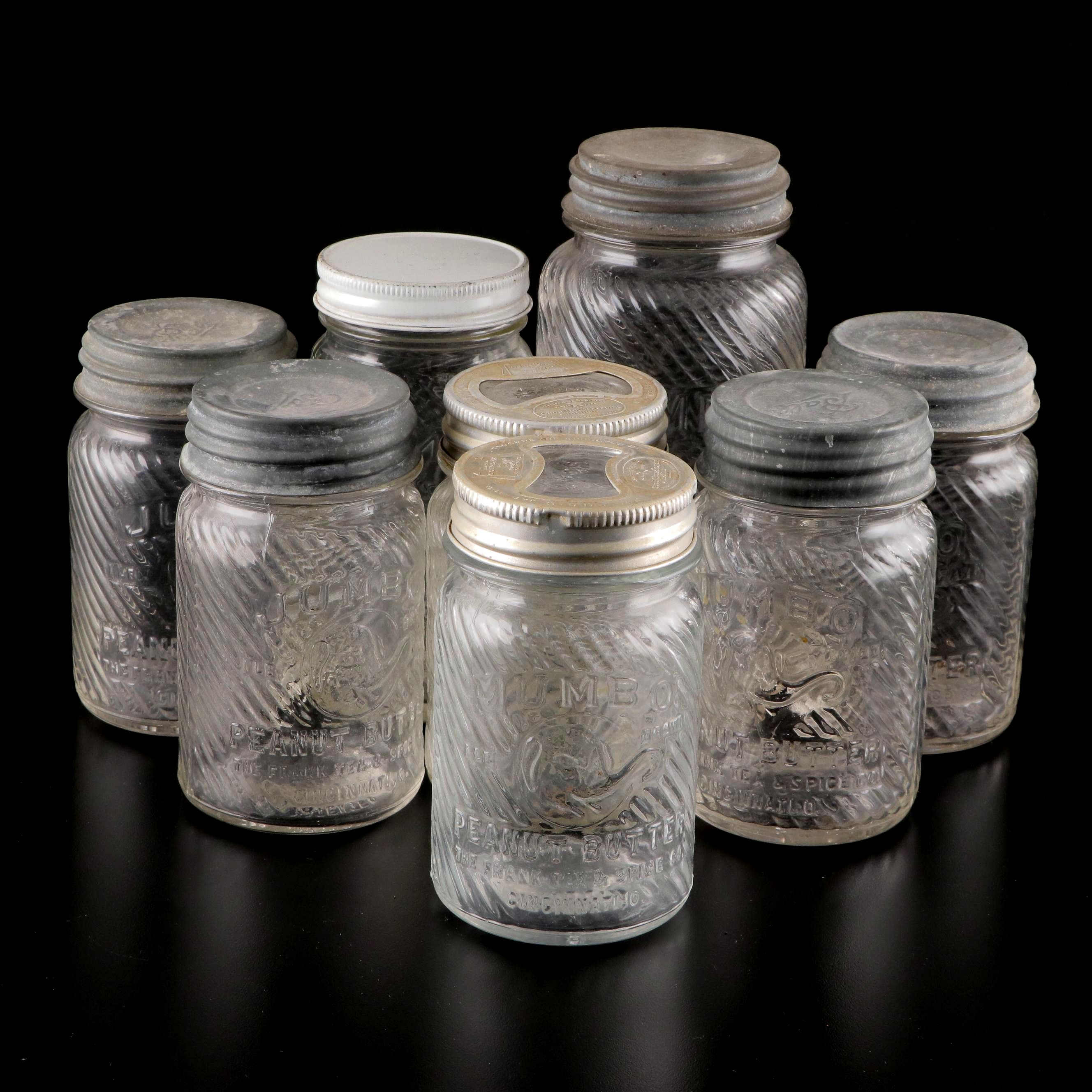 Jumbo Peanut Butter and Apple Butter Glass Jars, Early to Mid-20th Century
