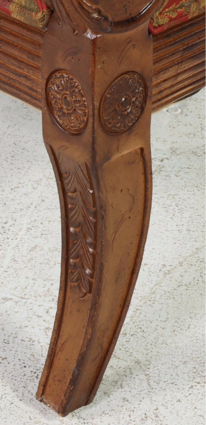 Wesley Hall Empire Style Beech and Custom-Upholstered Fauteuil