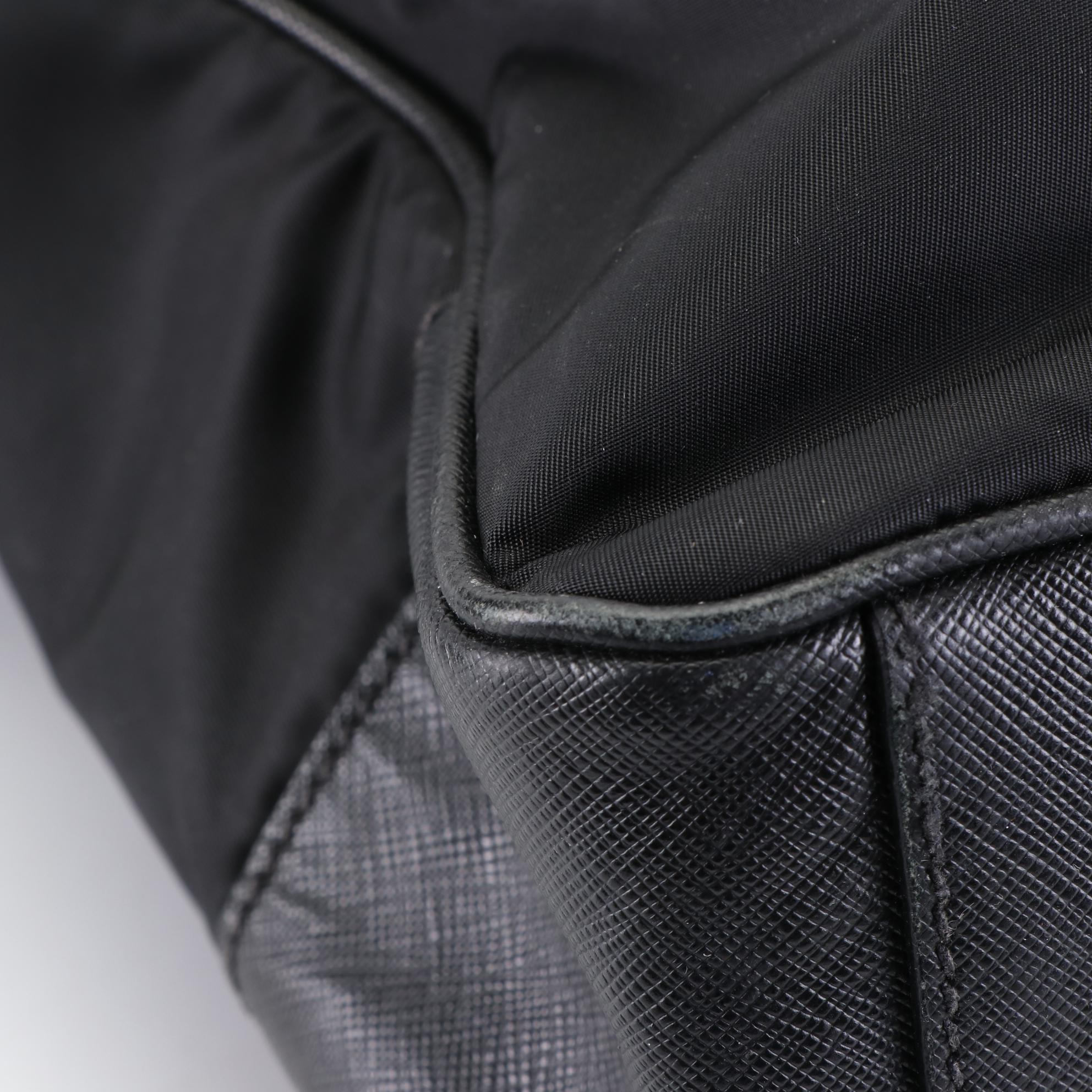 Prada Nylon Tessuto and Saffiano Leather Two-Way Bag