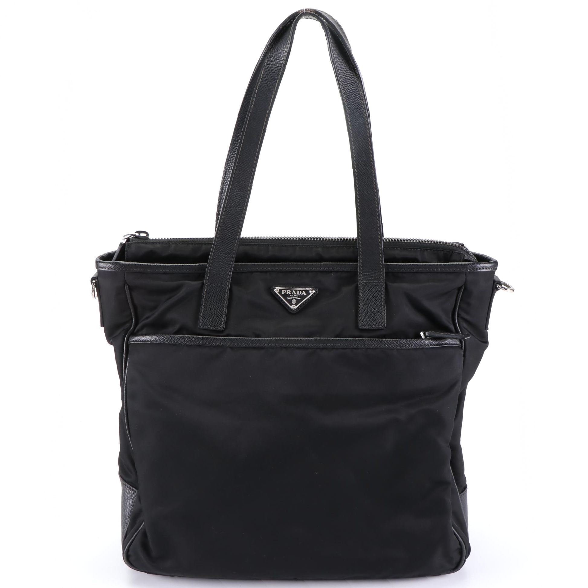 Prada Nylon Tessuto and Saffiano Leather Two-Way Bag