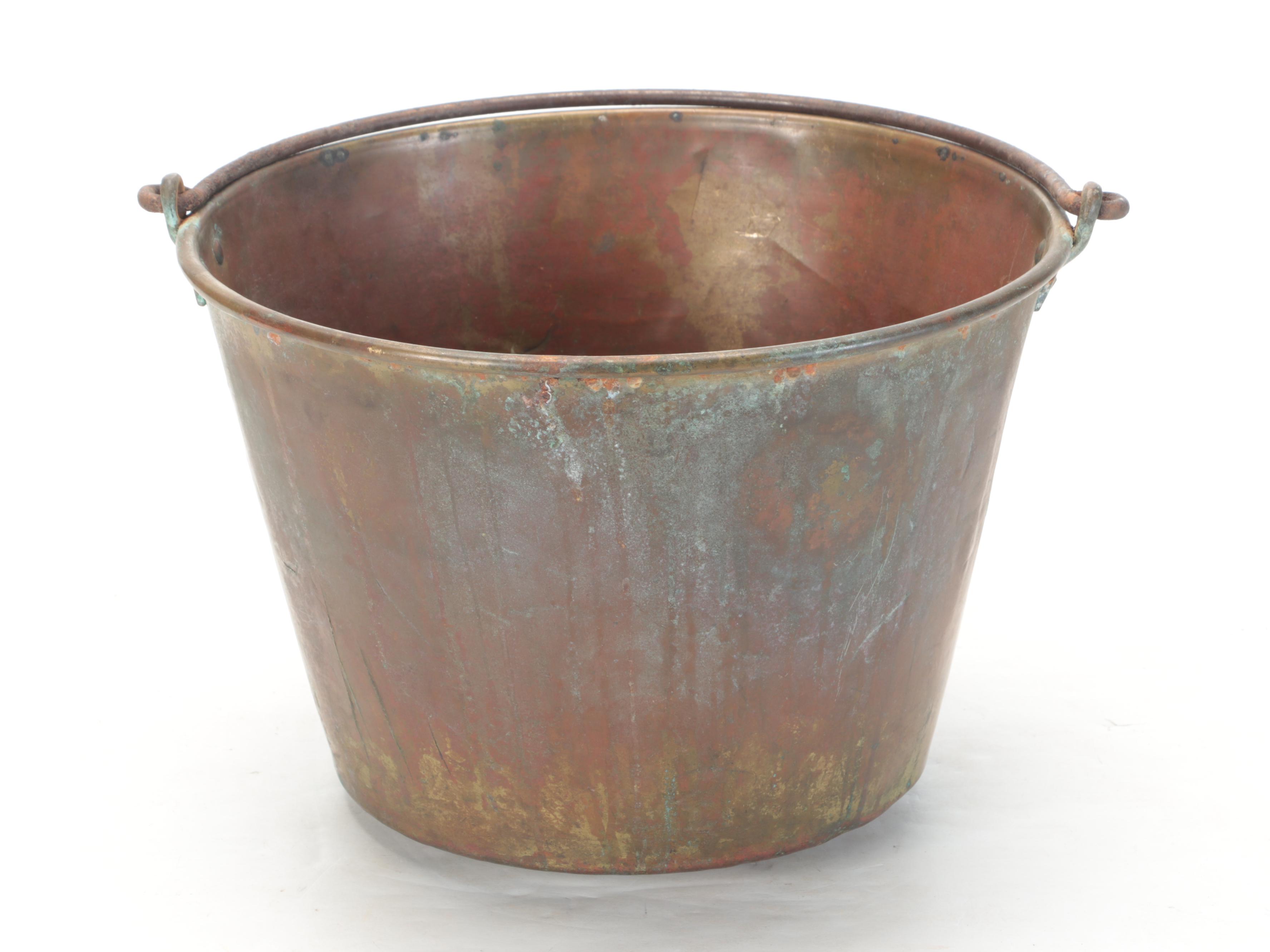 The American Brass Kettle Mfg. Jelly Kettle With Ladle, 20th Century