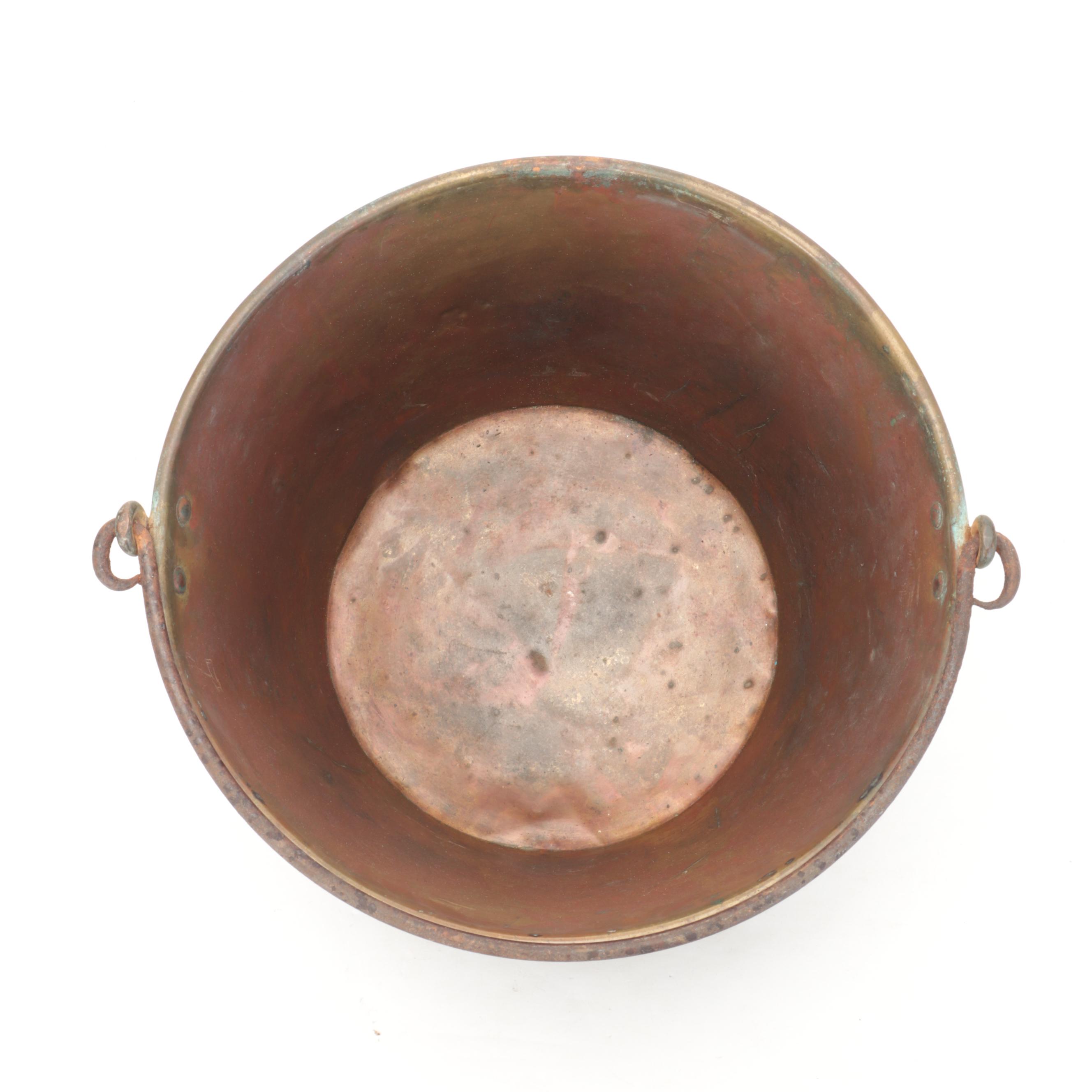 The American Brass Kettle Mfg. Jelly Kettle With Ladle, 20th Century