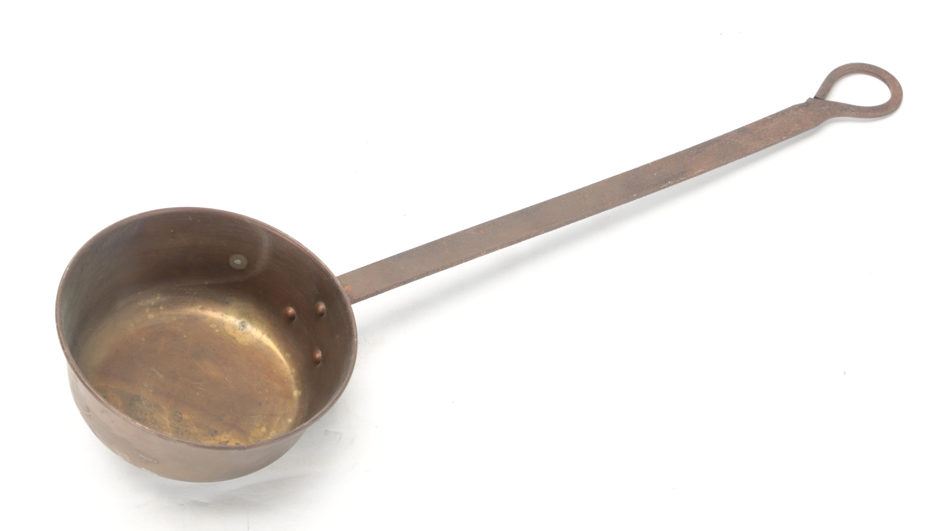 The American Brass Kettle Mfg. Jelly Kettle With Ladle, 20th Century