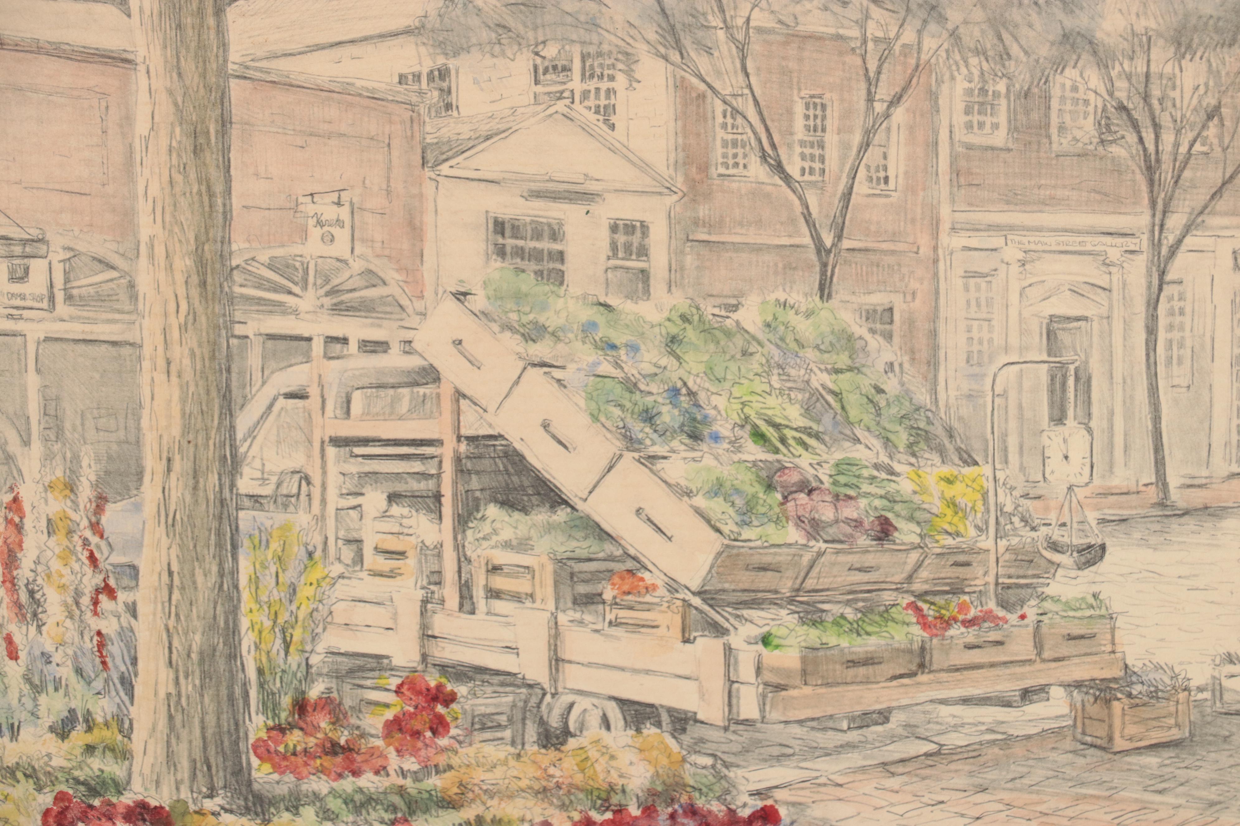 Gregory Hill Hand-Colored Rotogravure "Bartlett's Wagon," Late 20th Century