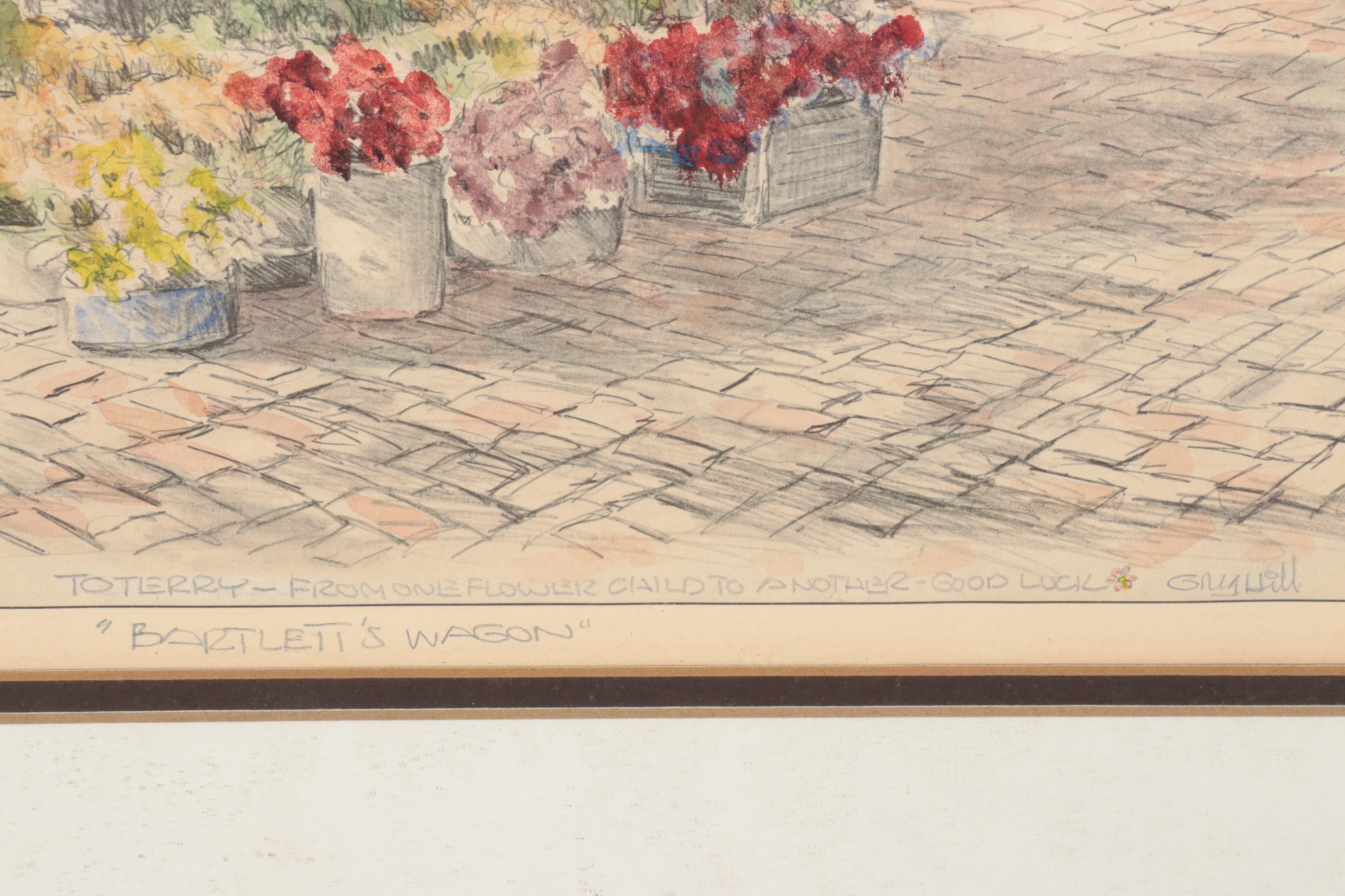 Gregory Hill Hand-Colored Rotogravure "Bartlett's Wagon," Late 20th Century