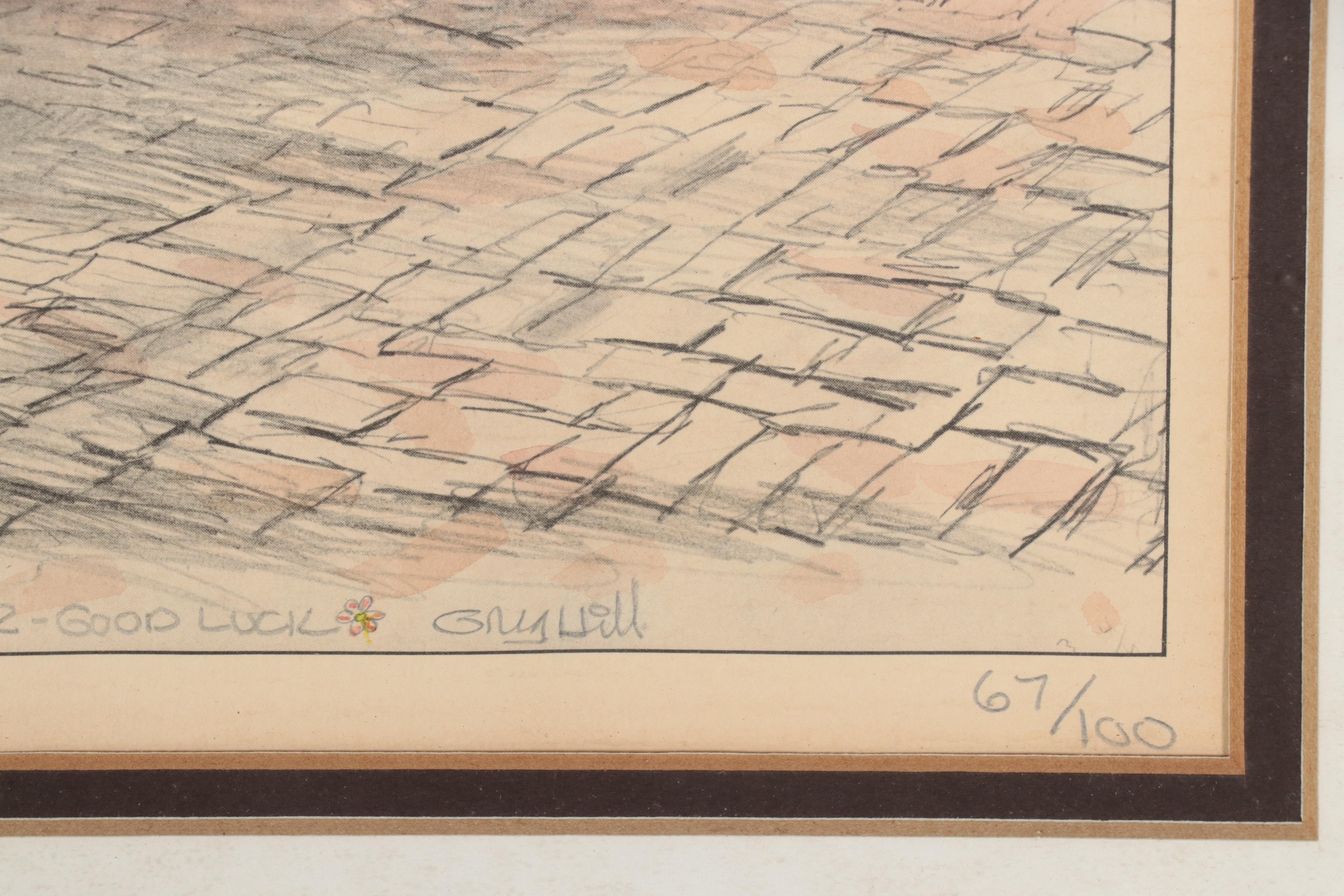 Gregory Hill Hand-Colored Rotogravure "Bartlett's Wagon," Late 20th Century