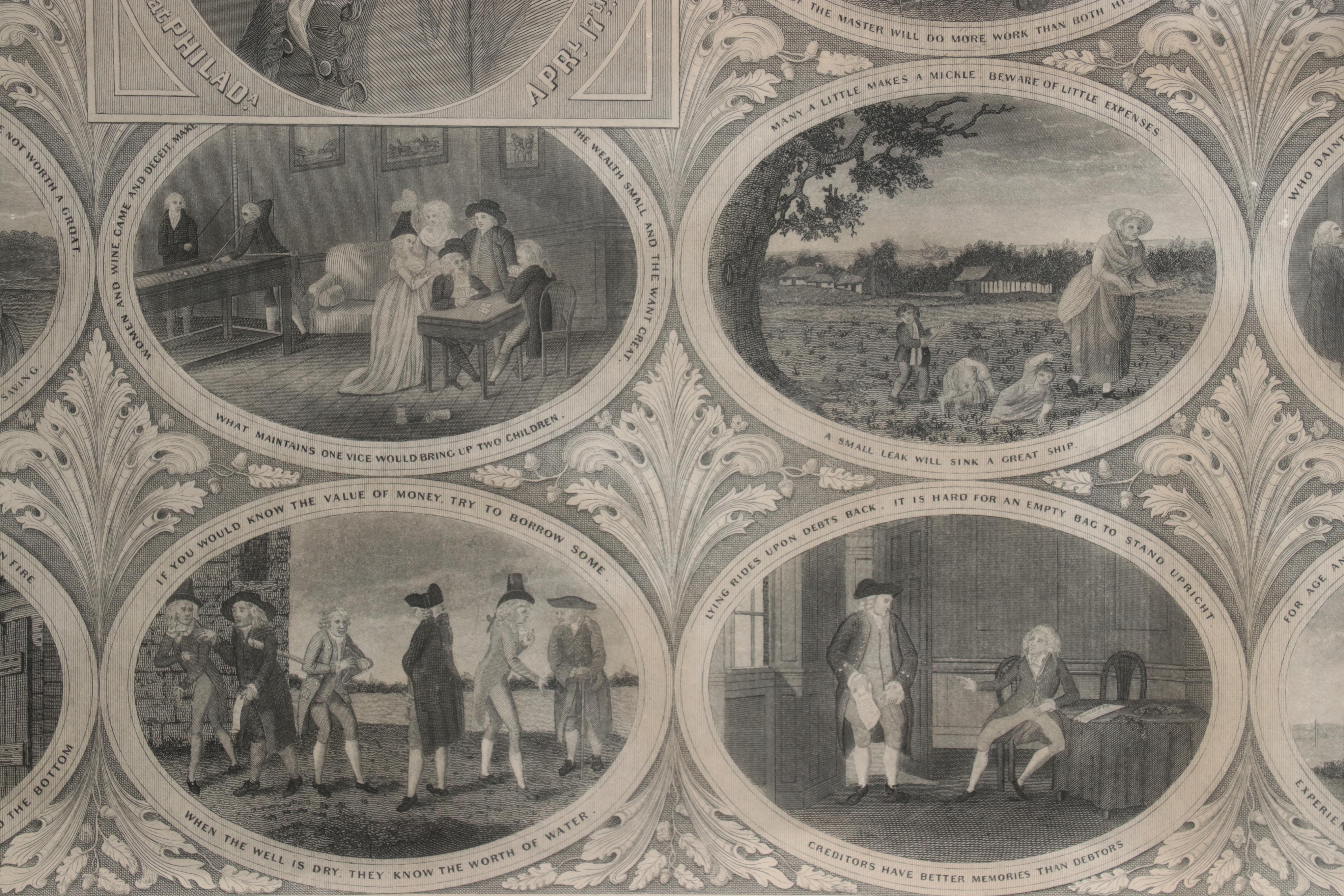 Engraving After Oliver Pelton of Poor Richard Illustrated