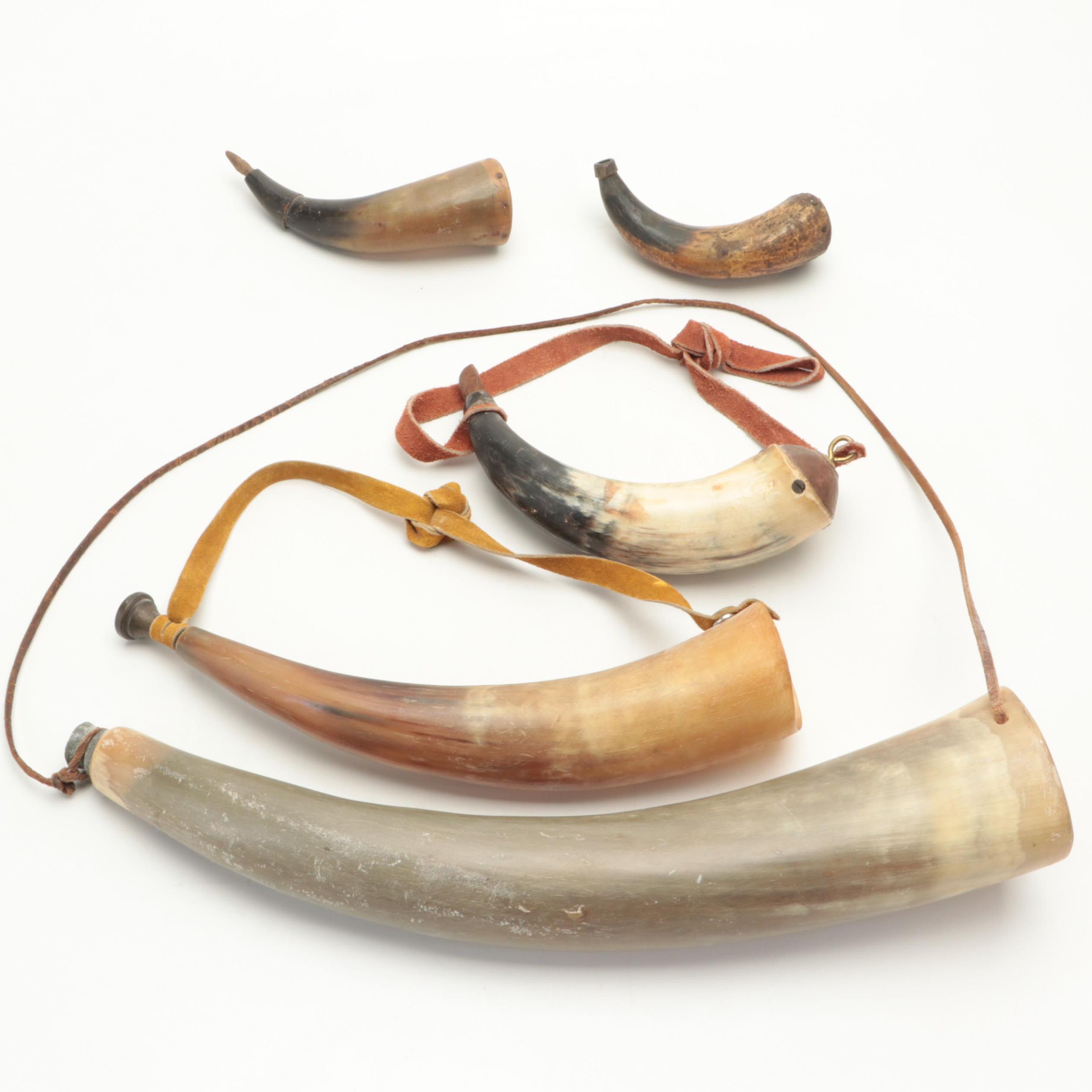 Carved Gun Powder Horns