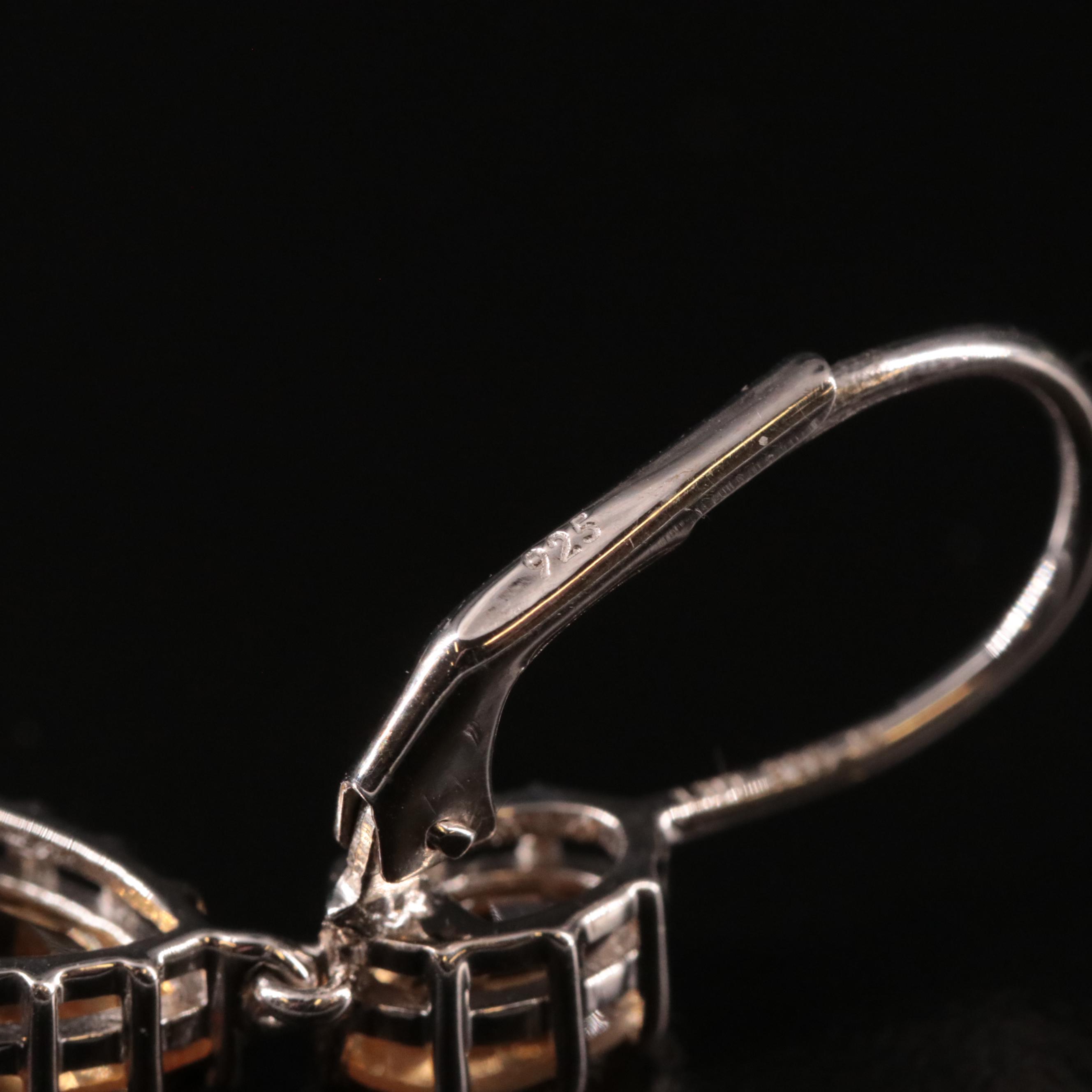 Sterling Citrine Drop Earrings