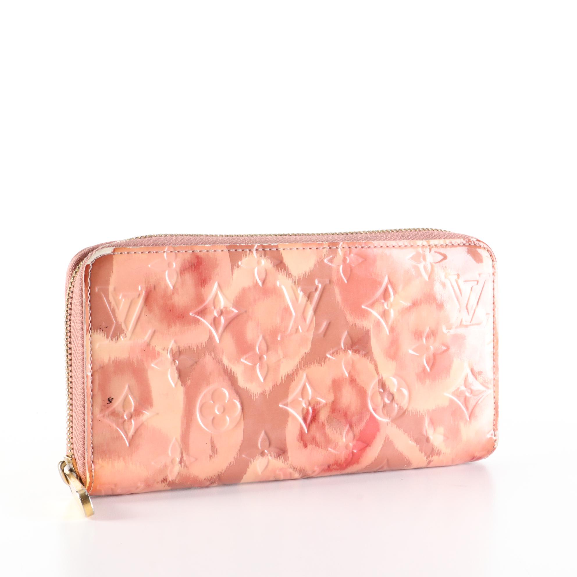 Louis Vuitton Zippy Wallet in Rose Velour Monogram Ikat Vernis