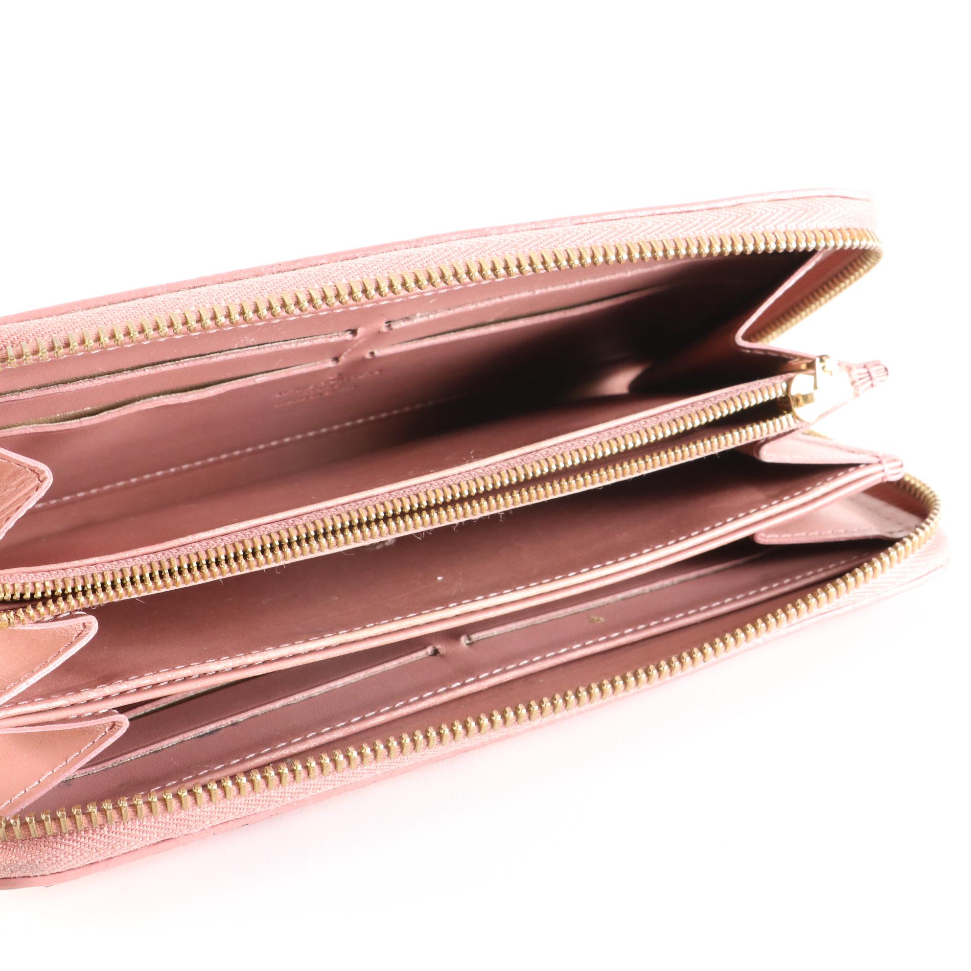 Louis Vuitton Zippy Wallet in Rose Velour Monogram Ikat Vernis