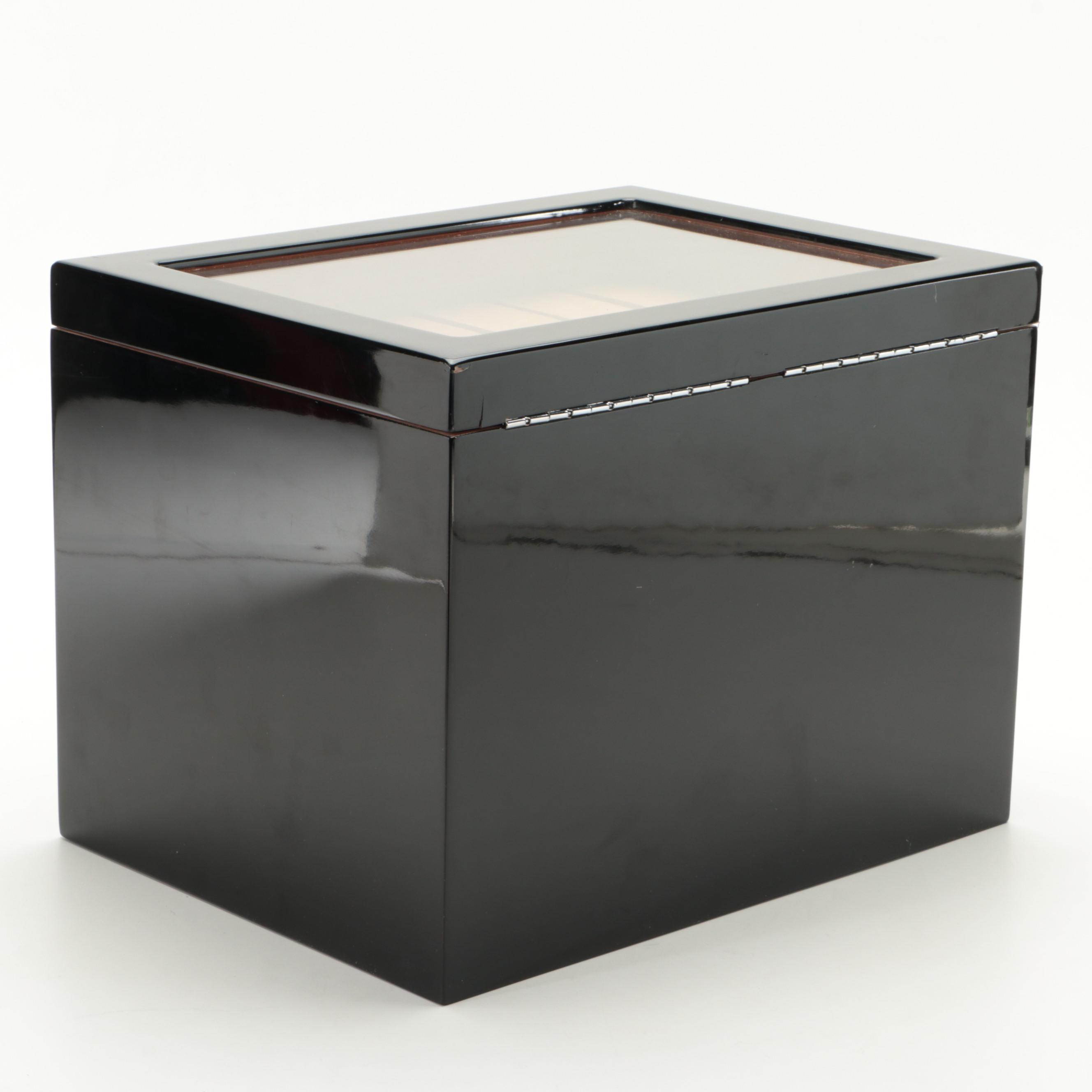 Contemporary Black Lacquered Humidor