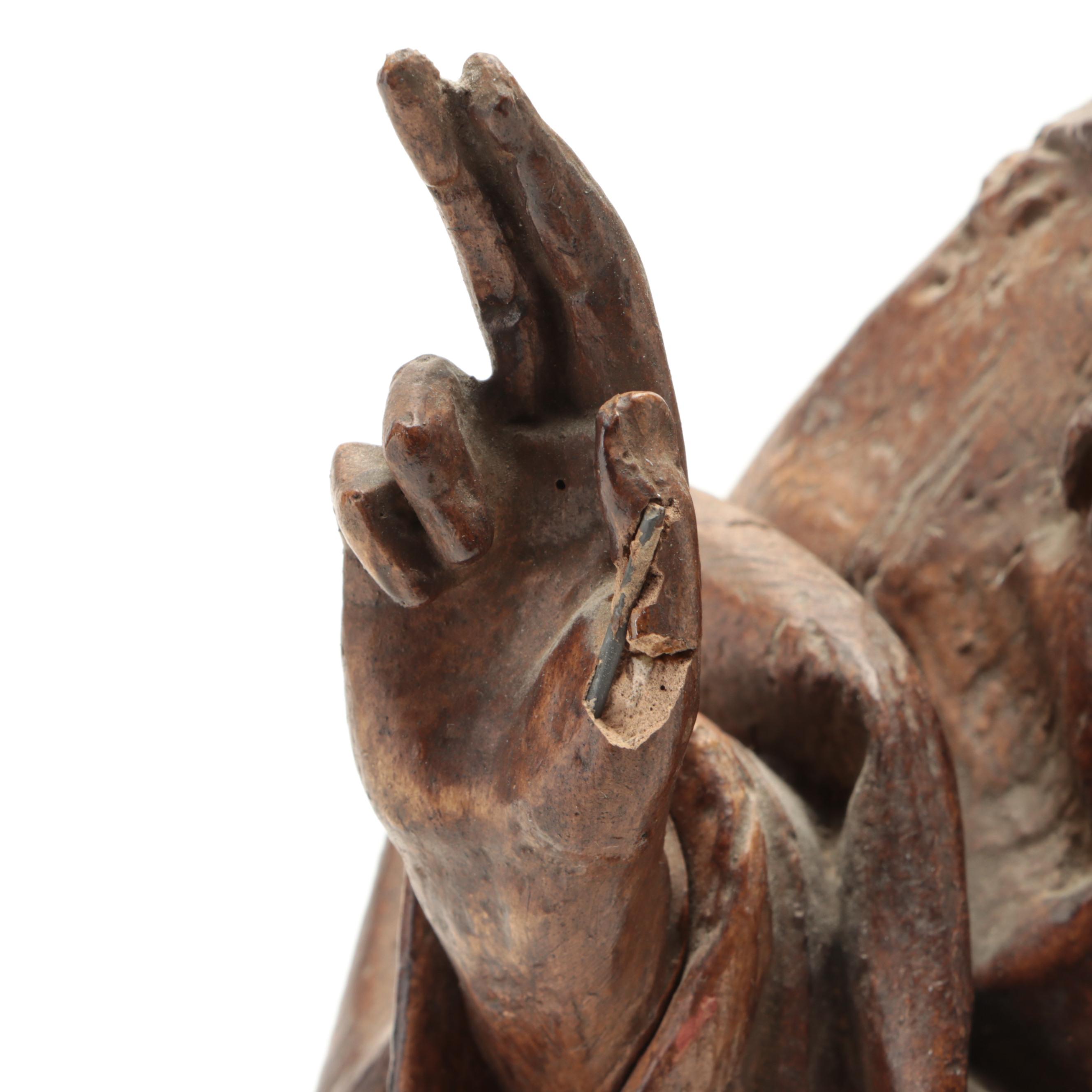 Carolingian Style Cast Plaster Sculpture of Jesus as the Alpha and Omega