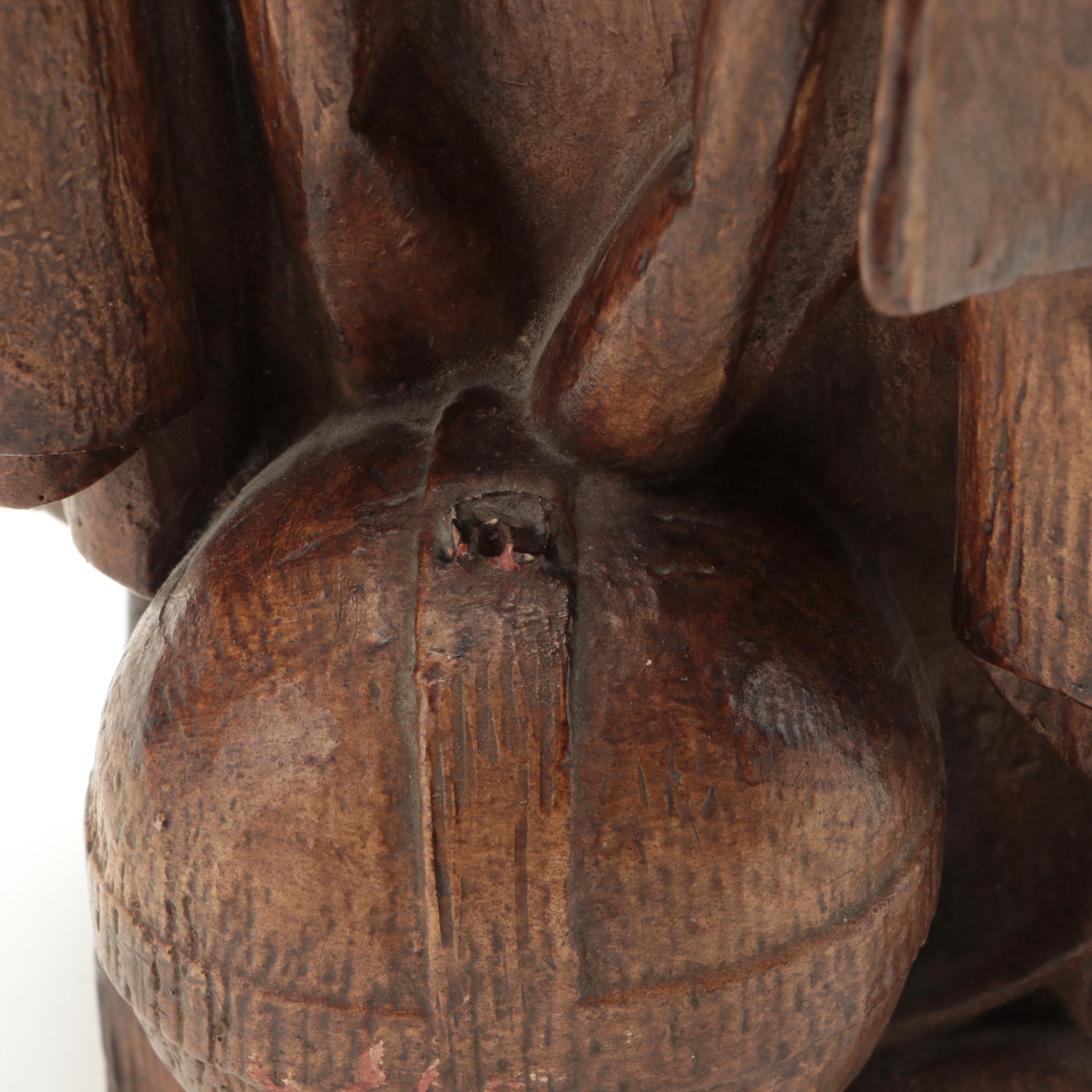 Carolingian Style Cast Plaster Sculpture of Jesus as the Alpha and Omega