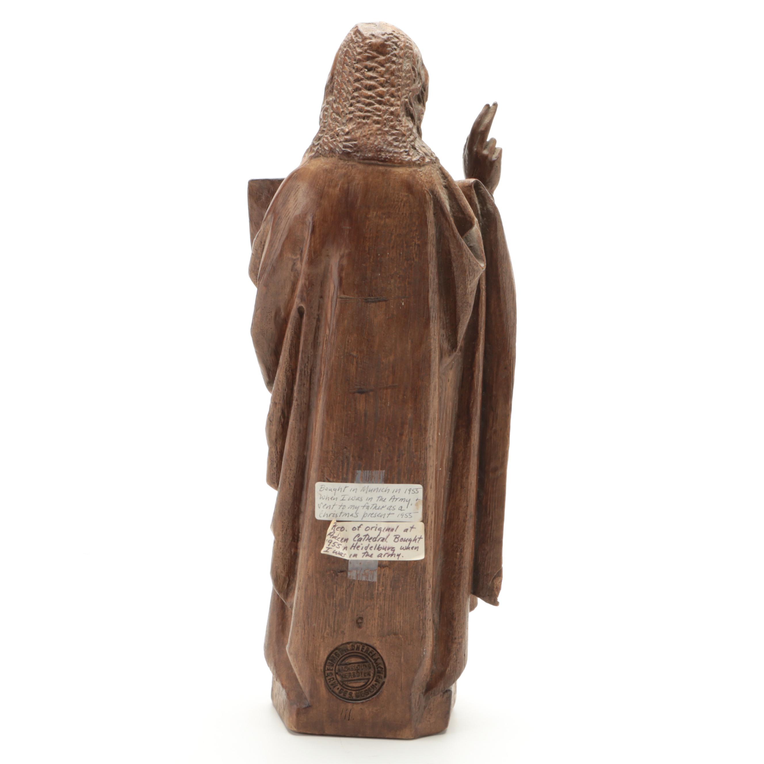 Carolingian Style Cast Plaster Sculpture of Jesus as the Alpha and Omega